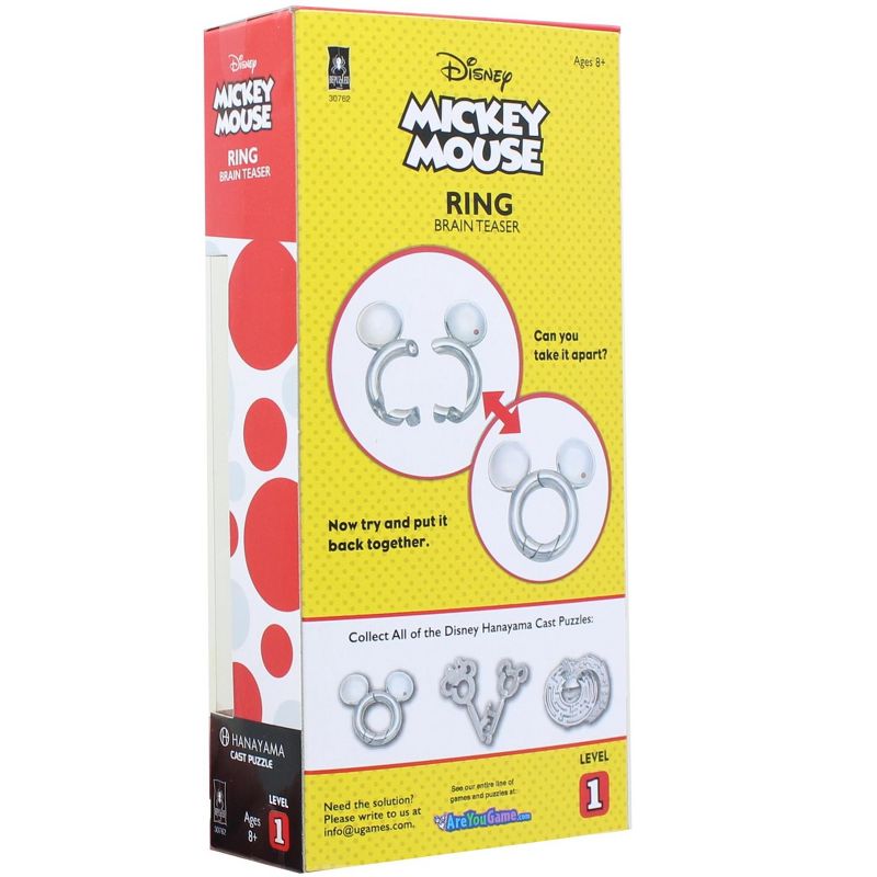 University Games Hanayama Level 1 Cast Metal Brain Teaser Puzzle | Mickey Mouse Rings