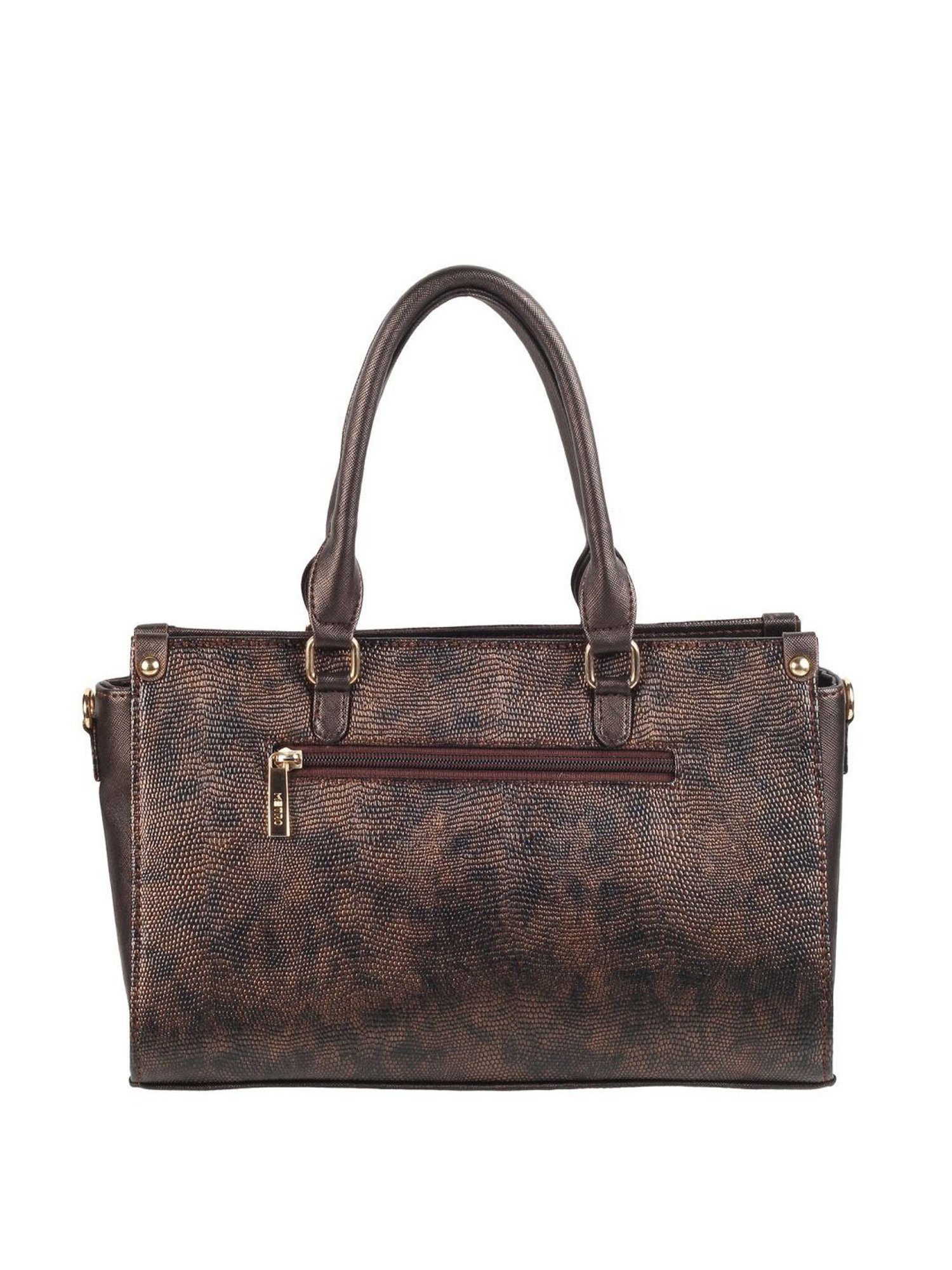 Metro Bronze Synthetic Textured Handbag