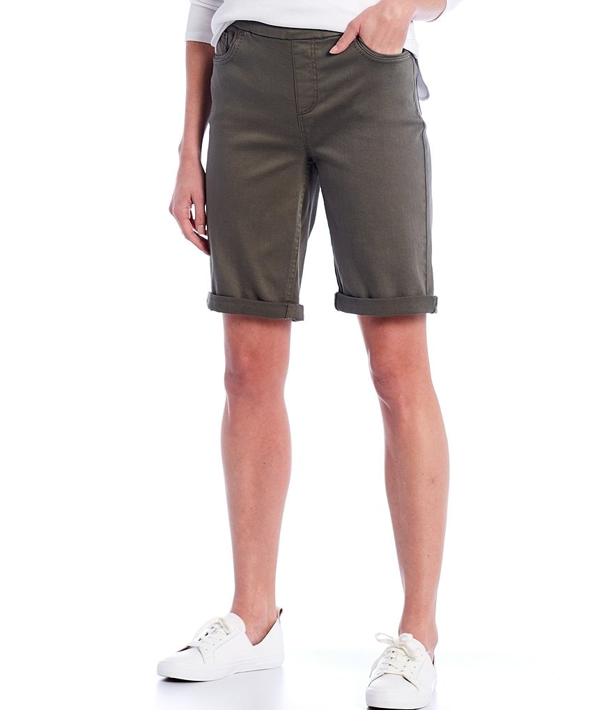Westbound Petite Size the HIGH RISE fit Pull-On Bermuda Shorts