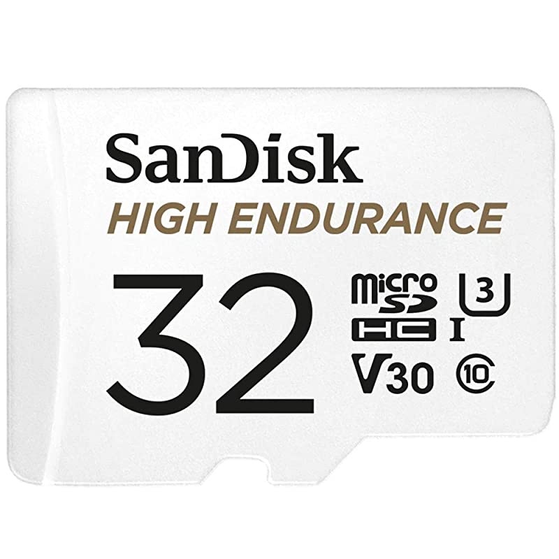 32GB High Endurance Video MicroSDHC Card with Adapter for Dash Cam and Home Monitoring Systems C10 U3 V30 4K UHD Micro SD Card SDSQQNR032GGN6IA