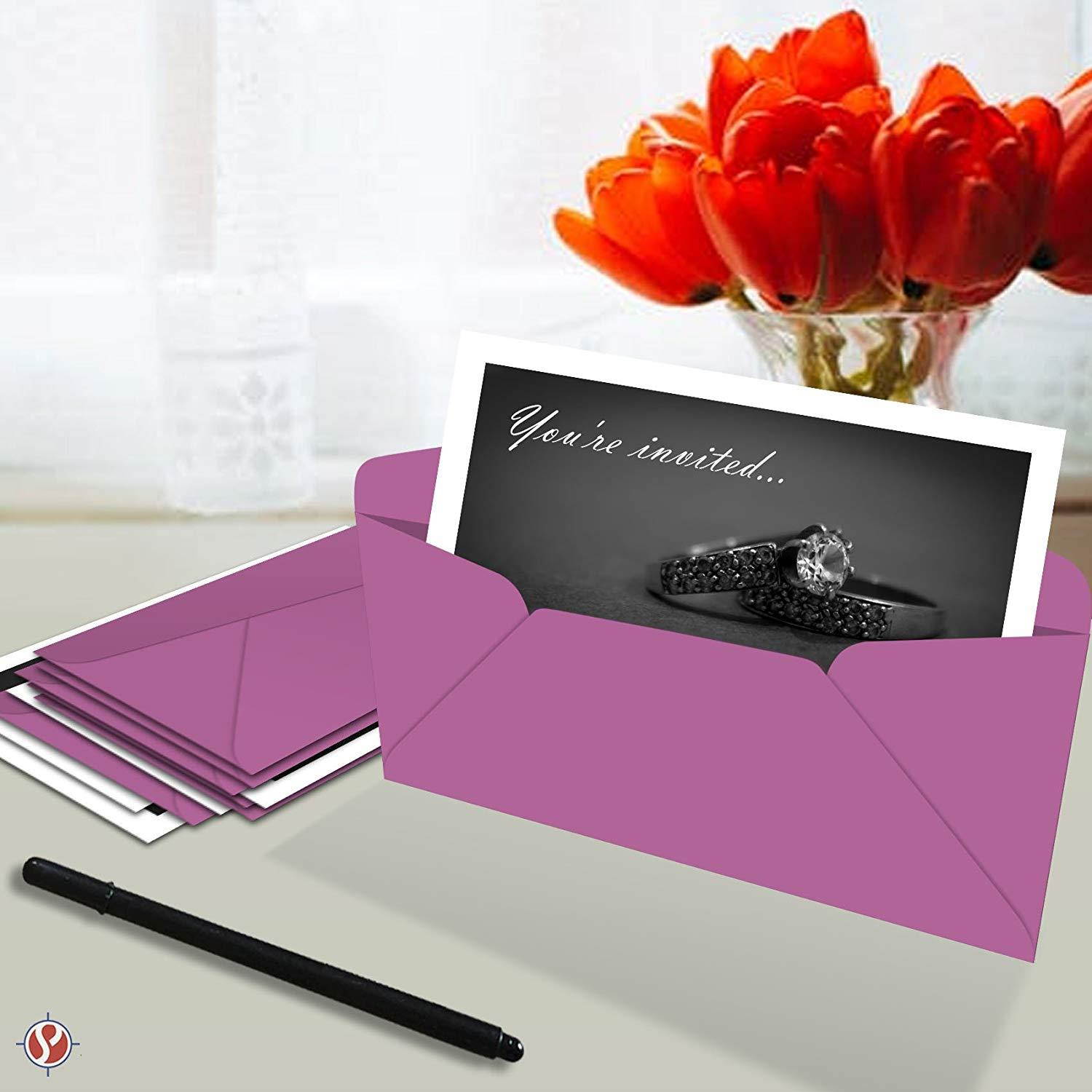 #10 Business Color Mailing Envelopes | 4 1/8 X 9 .5 inches | 24lb Bond Bright Color Paper (90 gsm) | 50 Envelopes Per Pack | Planetary Purple