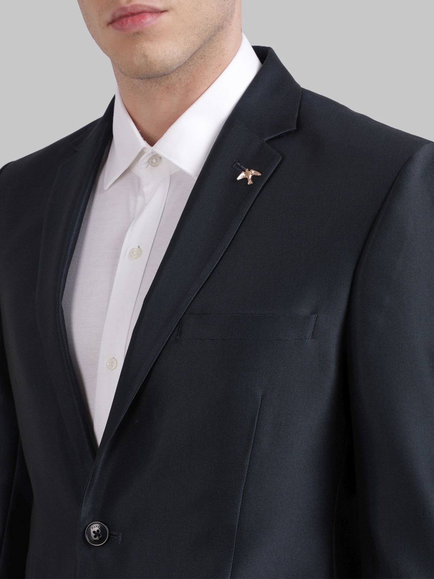 Parx Black Regular Fit Two Piece Suit