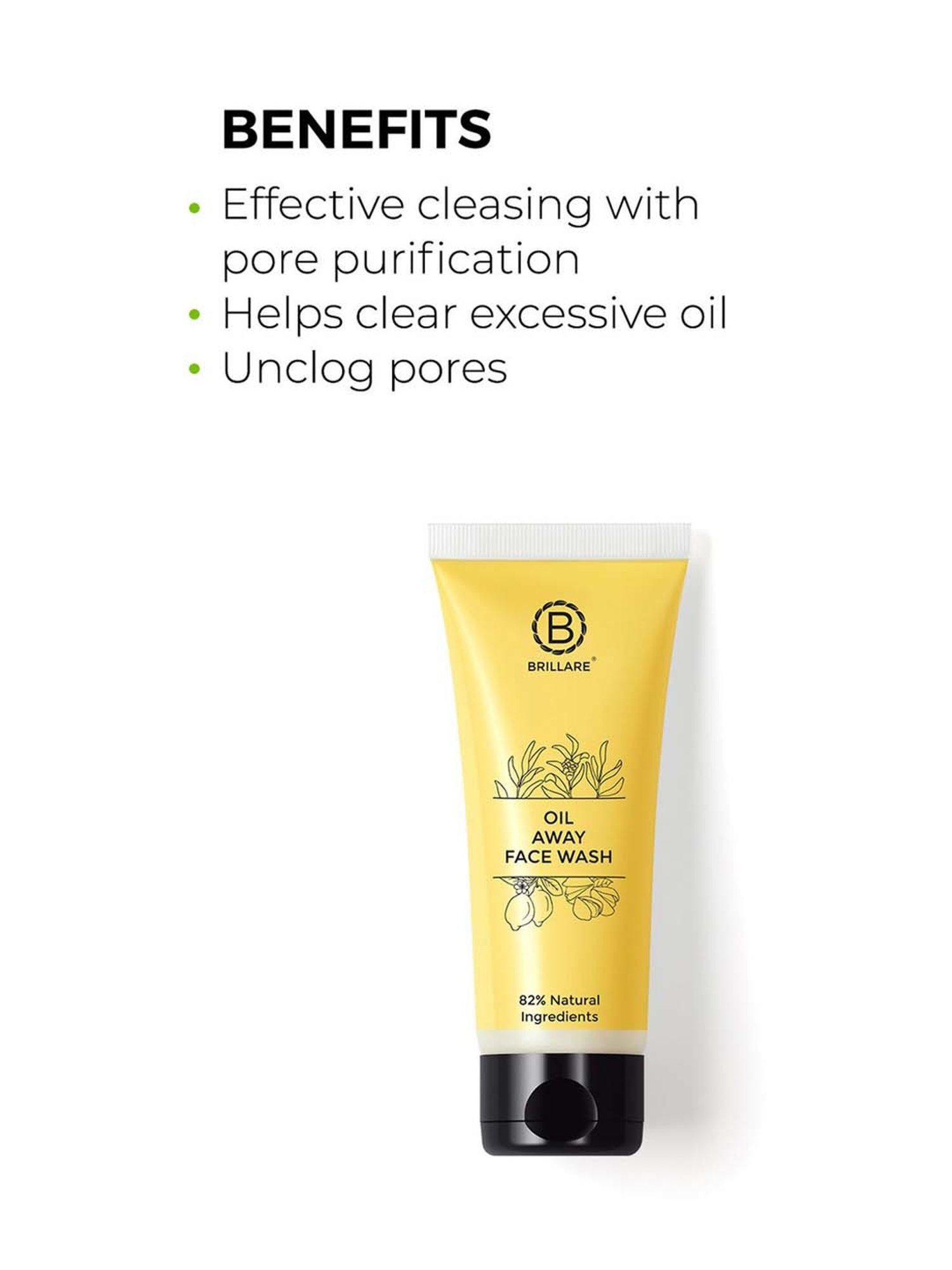 Brillare Oil Away Face Wash for Oily & Acne Prone Skin - 100 ml