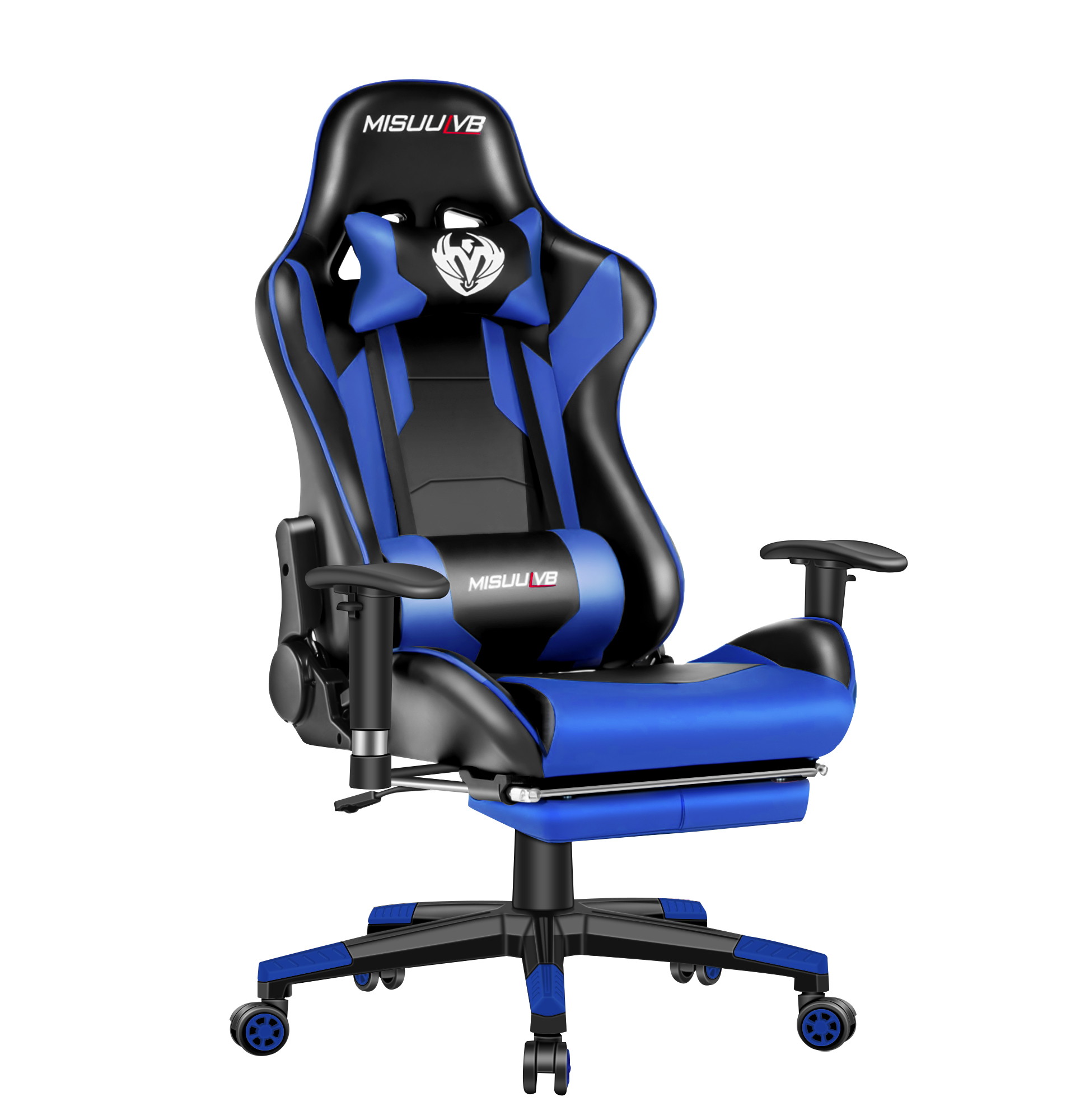 Gaming Chair, Racing Style Computer Desk Chair Padded Armrests Ergonomic Lumbar Support Adjustable Height