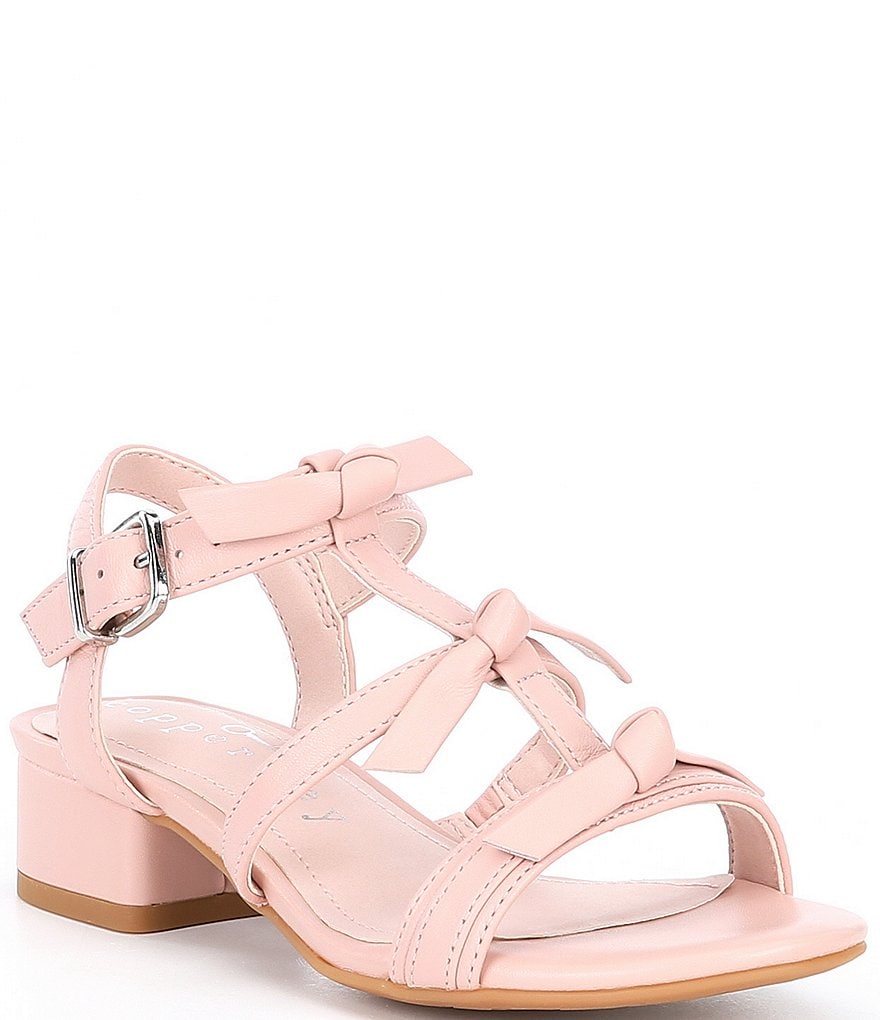 Copper Key Girls' Toodlez Three Bow Leather Dress Sandals (Youth)
