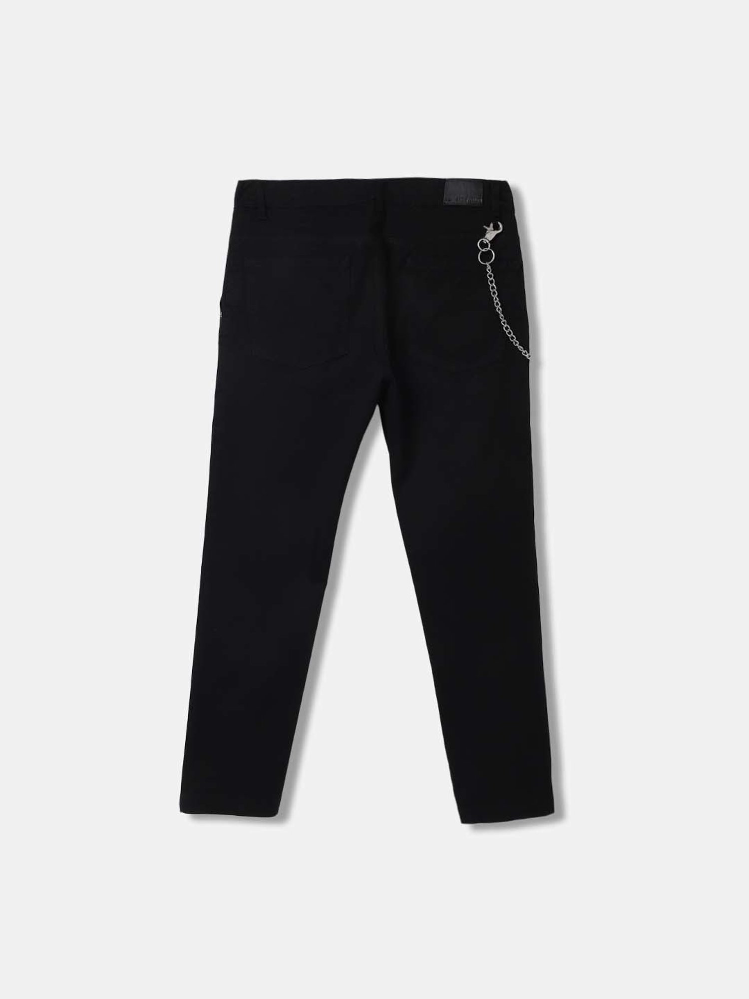 Antony Morato Boys Black Cotton Slim Fit Trousers