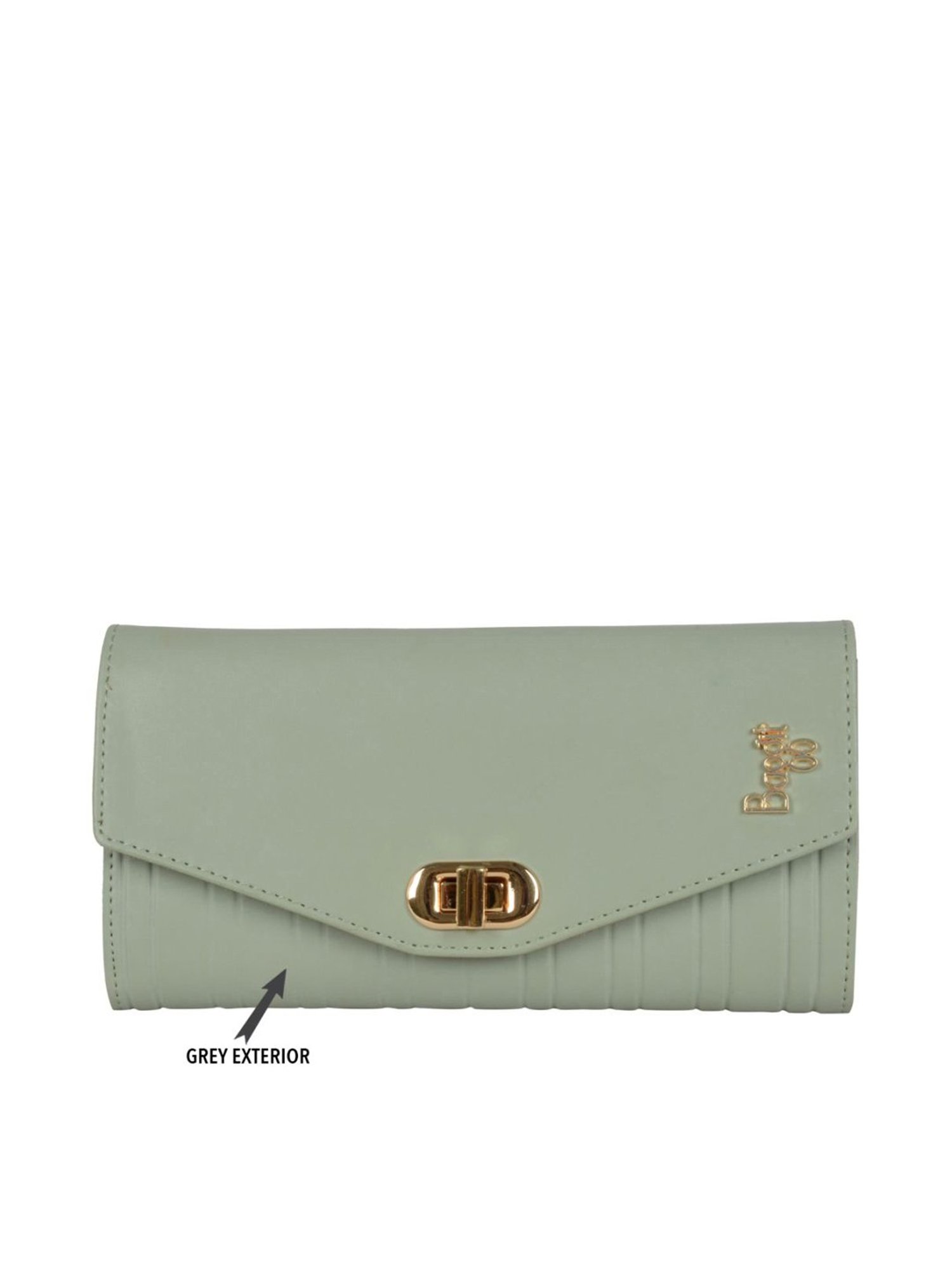 Baggit Green Textured Tri-Fold Wallet for Women