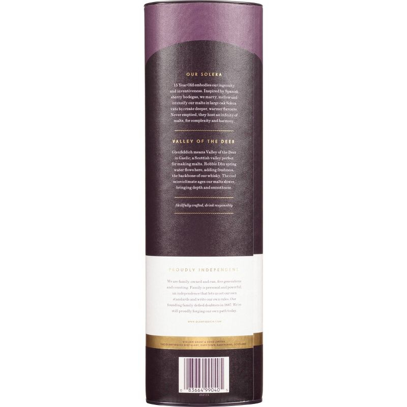 Glenfiddich 15yr Solera Reserve Single Malt Scotch Whisky - 750ml Bottle