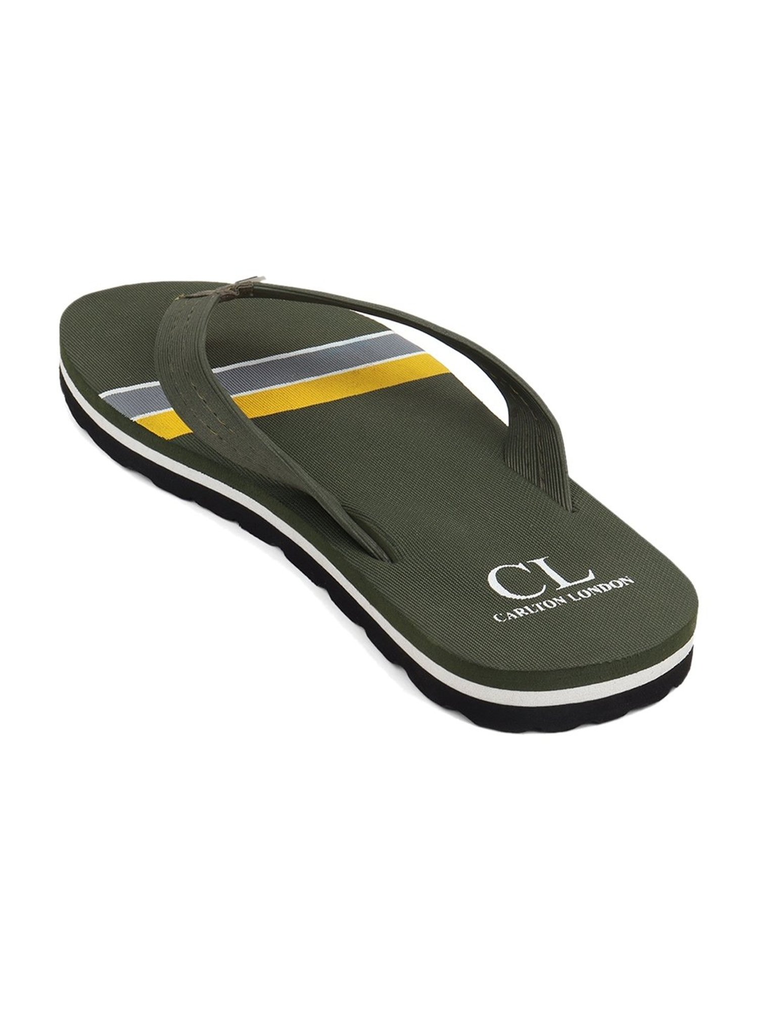 Carlton London Men's Olive Flip Flops