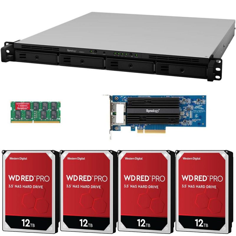 Synology RS820+ 4-Bay RackStation NAS with Synology 10Gb Adapter 18GB RAM 16TB (4x4TB) of Western Digital RED PRO NAS Drives Fully Assembled Tested By CustomTechSales