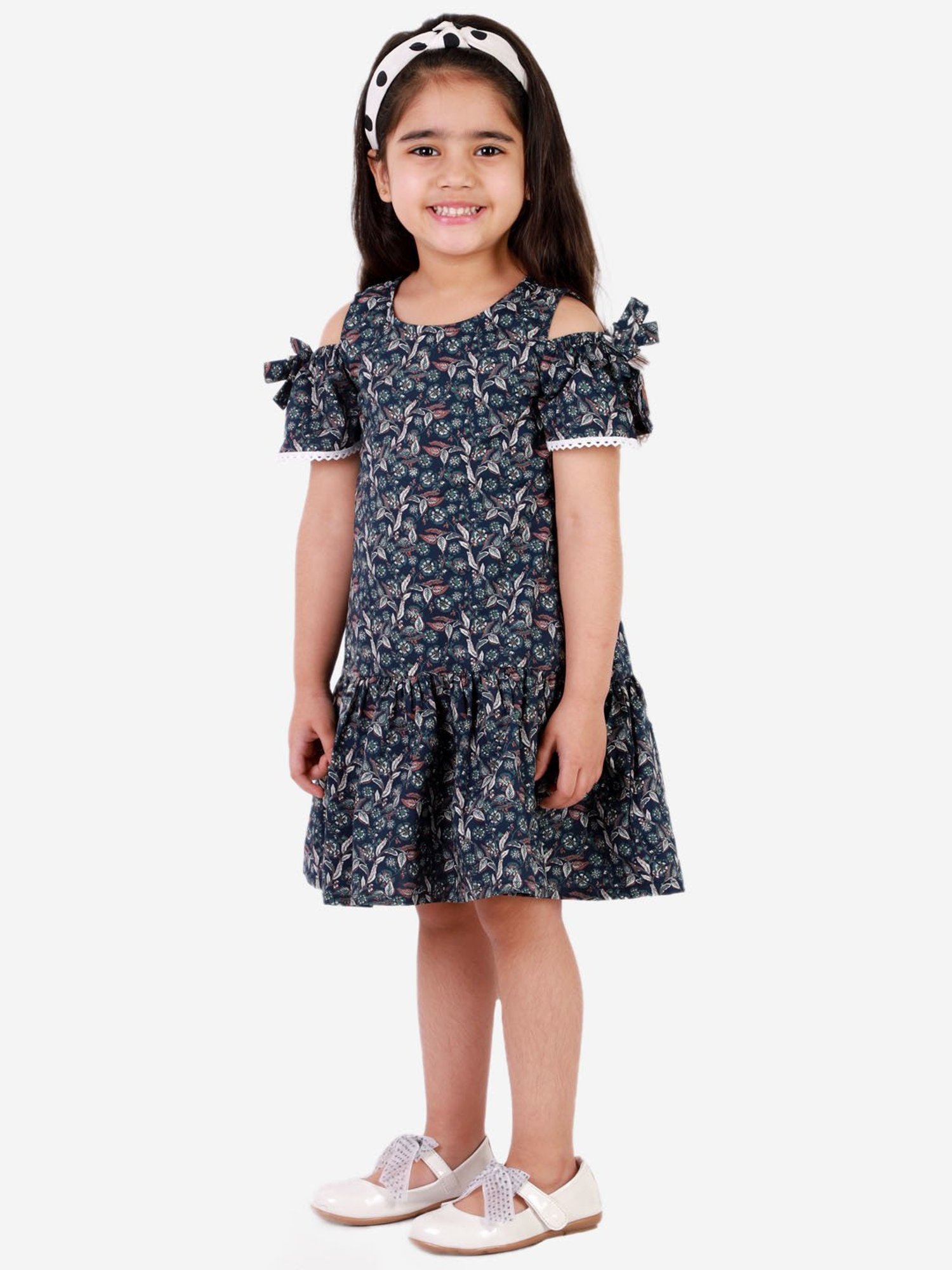 Lil Drama Kids Navy Floral Print Dress