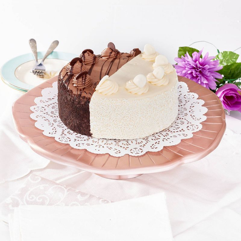 Old Dutch 14.5" Metal Lily Pad Cake Stand Rose Gold