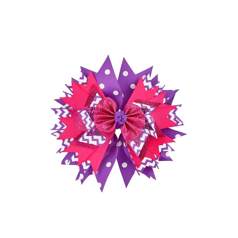 Lily Frilly Hair Bow - Purple