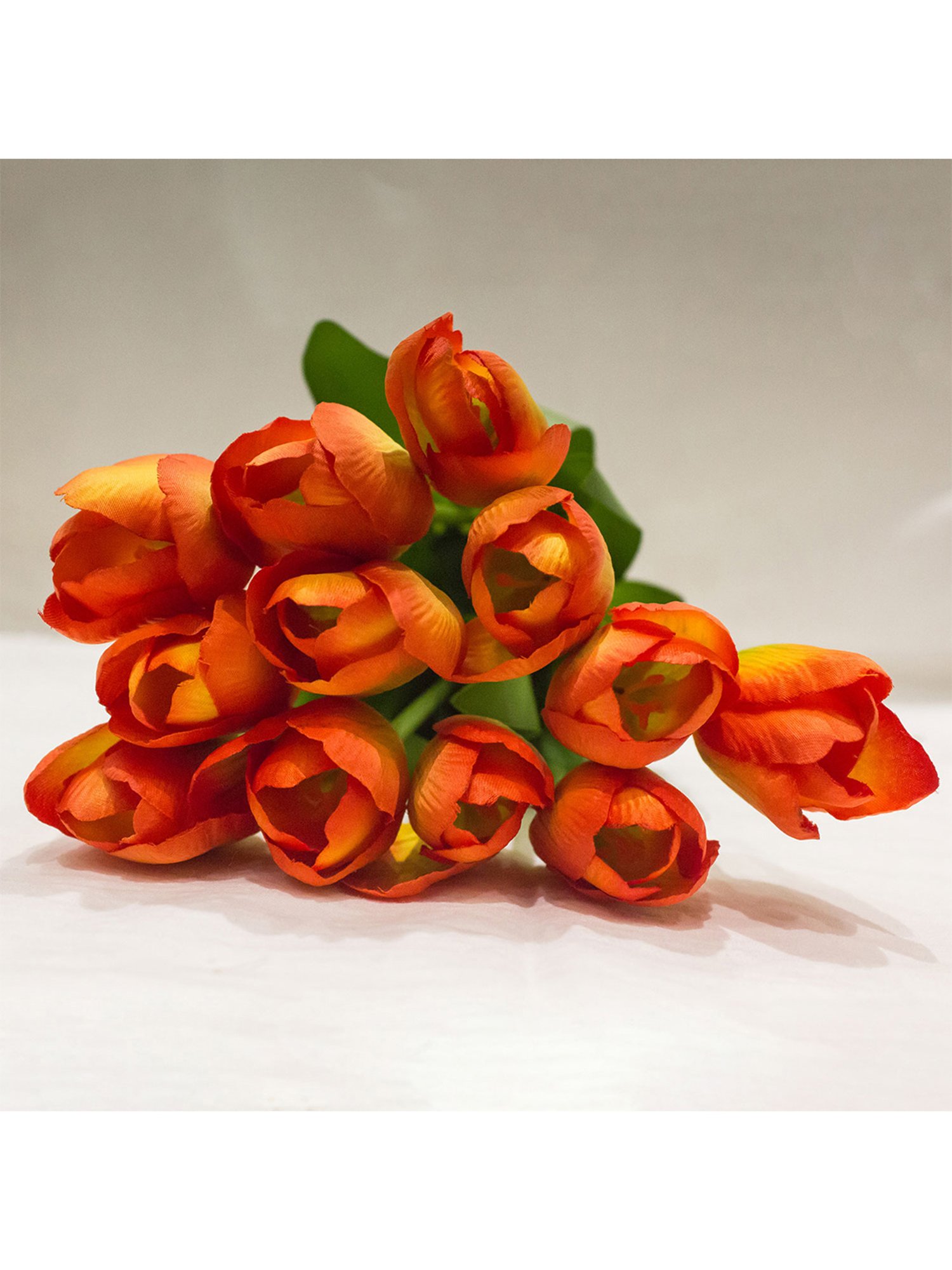 Amflix Orange Artificial Tulip Flowers Bunch