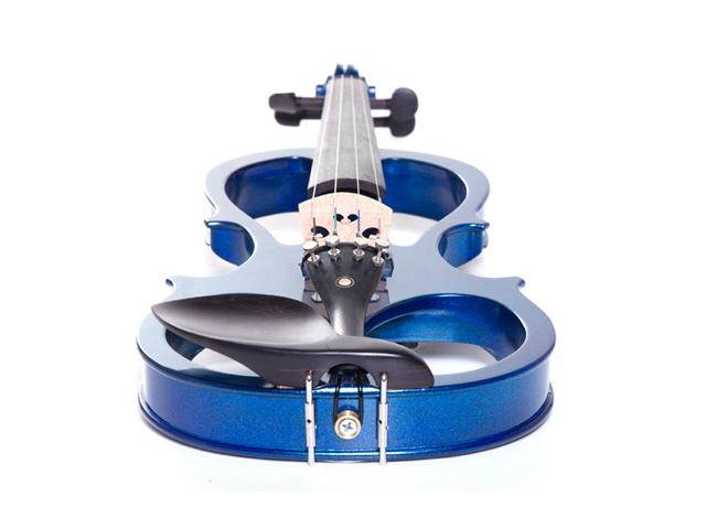 Cecilio 4/4CEVN-1BL 4/4 Full Size Electric Silent Solidwood Violin w/ Ebony Fittings in Style 1 - Metallic Blue