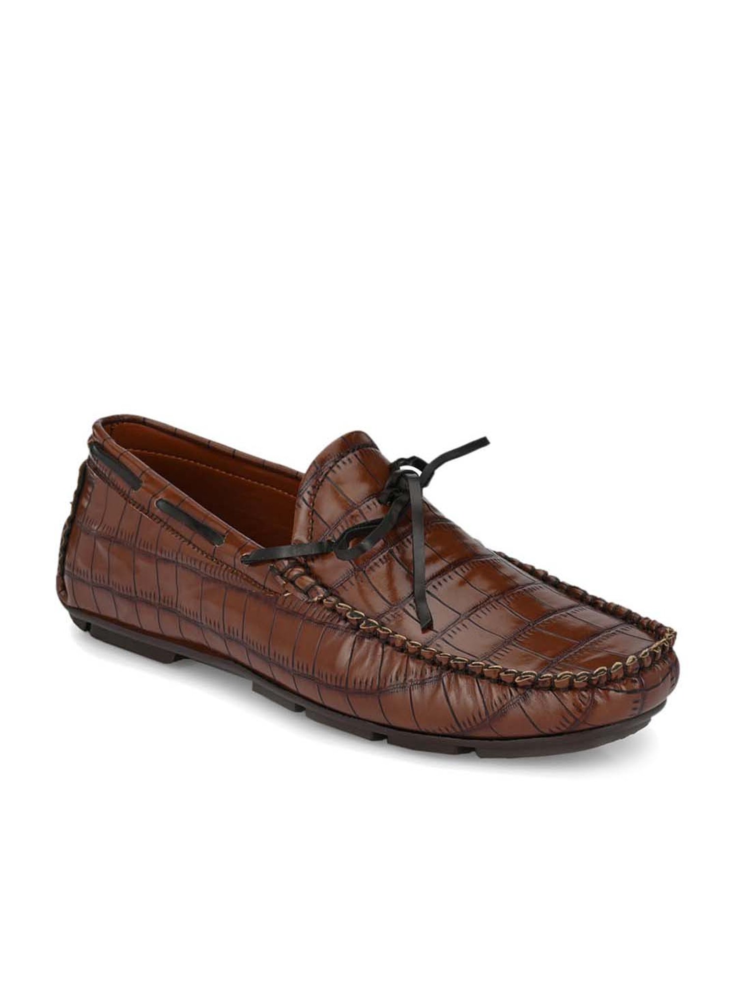 El Paso Men's Brown Boat Shoes