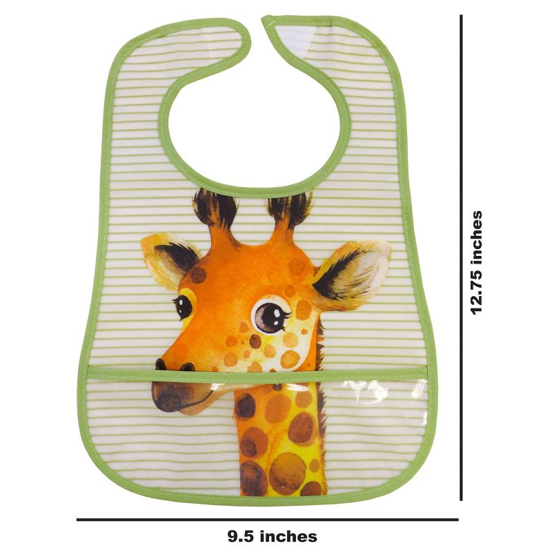 Neat Solutions Terry Toddler Bib Set Peva/Knit - Safari - 3pk