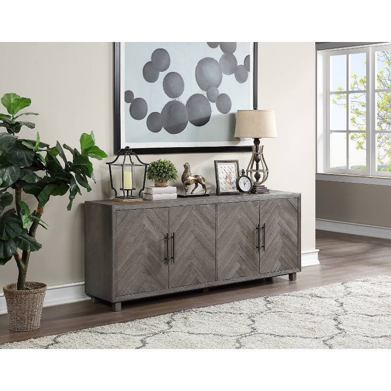 80" Palisades 4 Door Console Gray - Martin Furniture