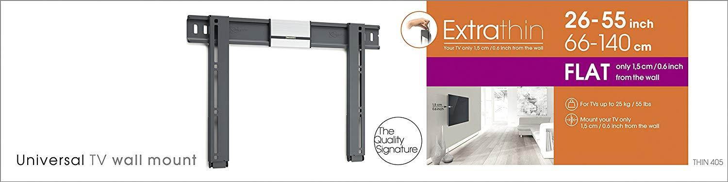 Vogel's TV Wall Mount, Thin 405 Extra Thin Fixed Bracket for 26-55 inch TVs, Black