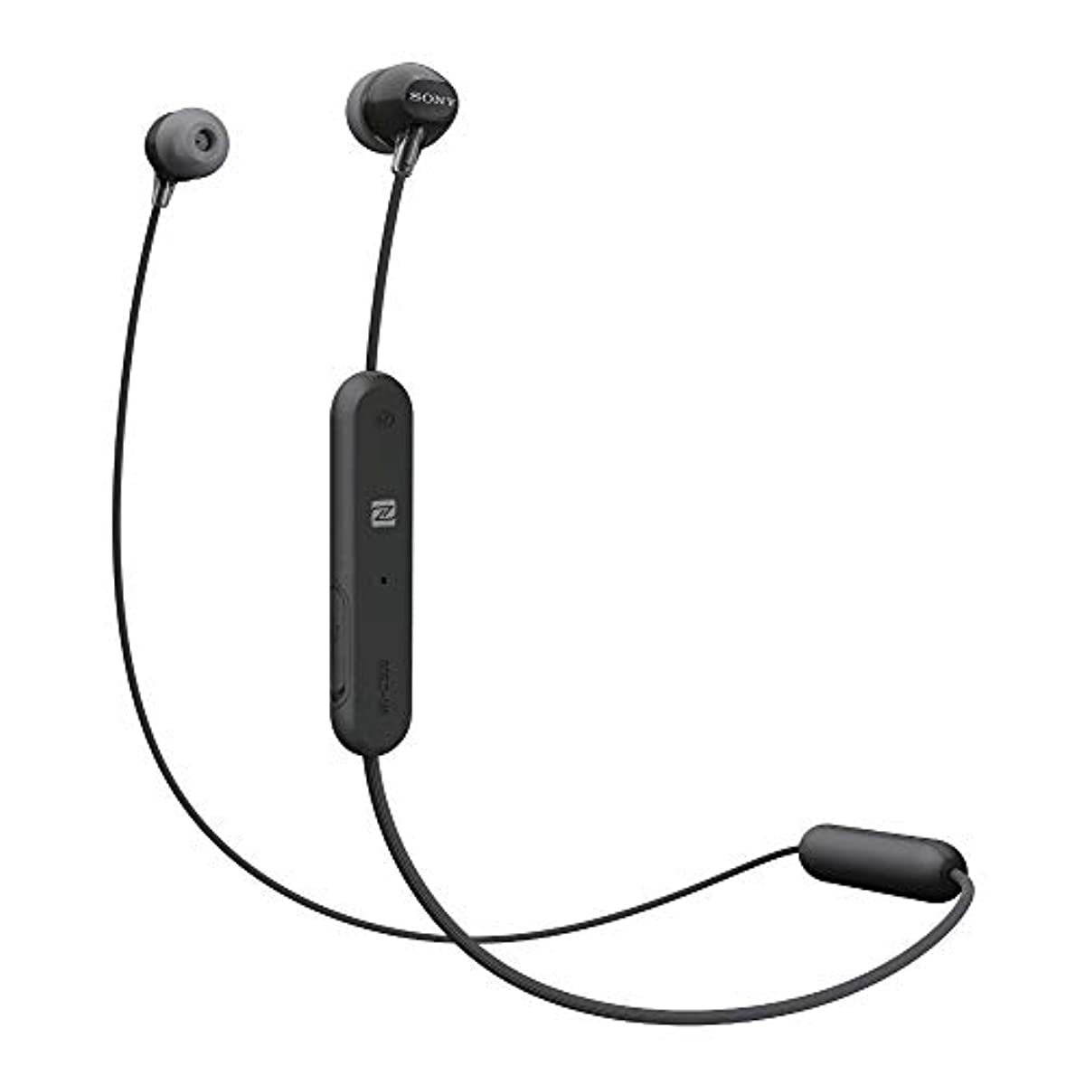 Sony WI-C310 Wireless in-Ear Headphones, Black (WIC310/B) with Hard Shell Earphone case bundlewith Hard Shell Earphone case Bundle