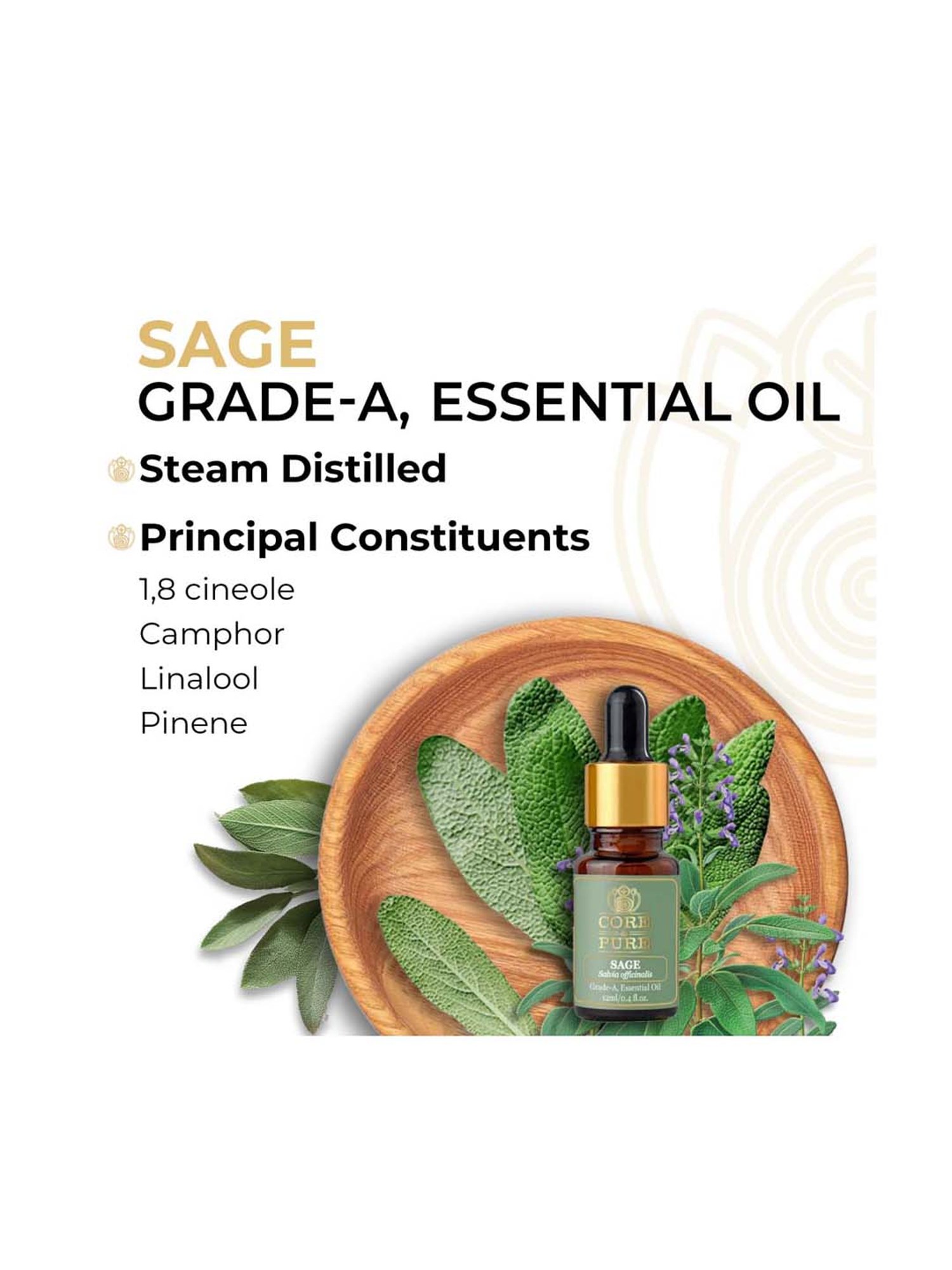 CORE & PURE Sage Essential Oil - 12 ml