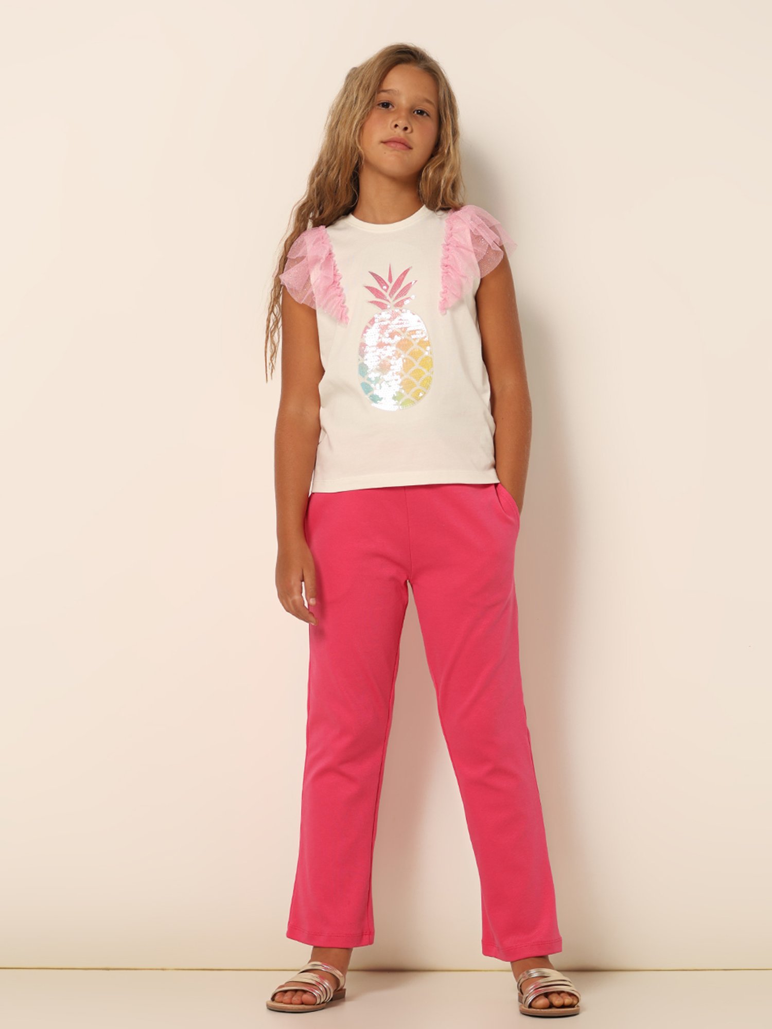 VERO MODA GIRL Bright White Embellished T-Shirt