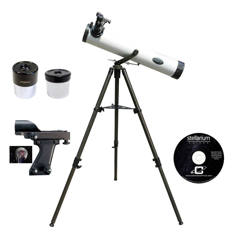 Cassini C-80 800mm X 80mm Reflector Telescope - White/Black