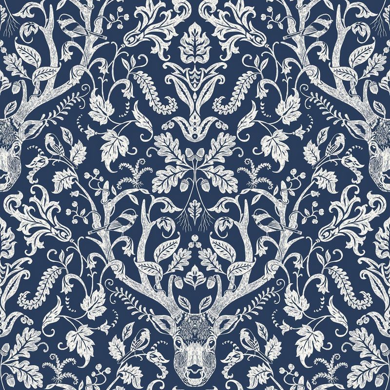 NuWallpaper Escape to the Forest Peel & Stick Wallpaper Navy