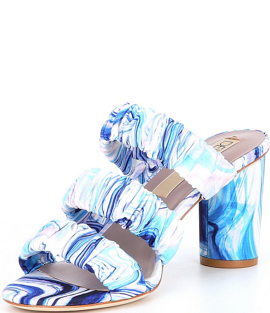 Deltan Colette Printed Three Band Dress Mules