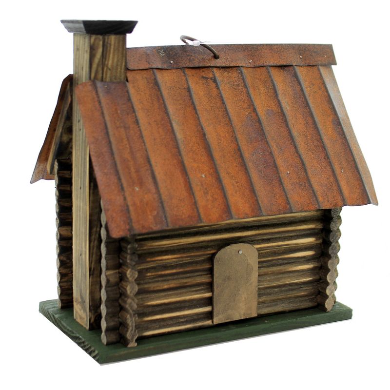 Home & Garden 9.5" Log Cabin Birdhouse Yard Decor Carson Home Accents  -  Bird And Insect Houses