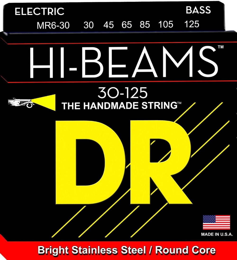 DR Hi-Beam Stainless Steel - Medium - 6-String - Bass Guitar Strings