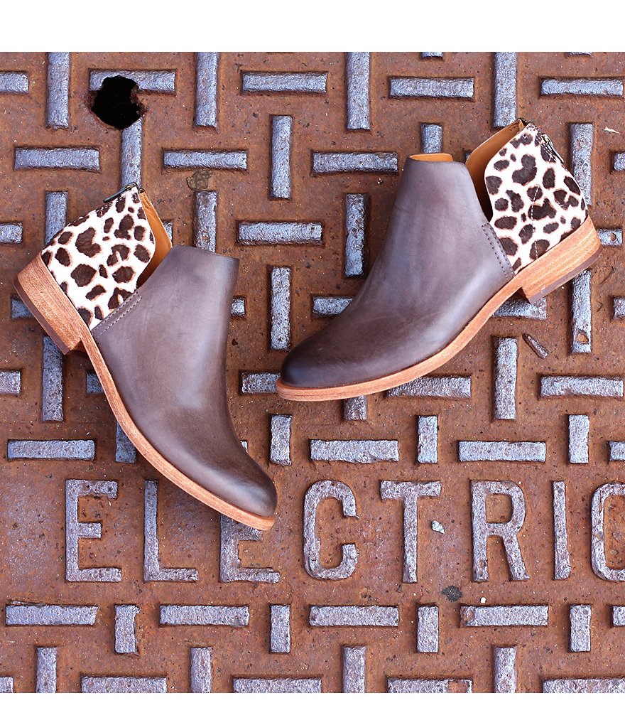 Kork-Ease Renny Giraffe Print Calf Hair Leather Ankle Booties
