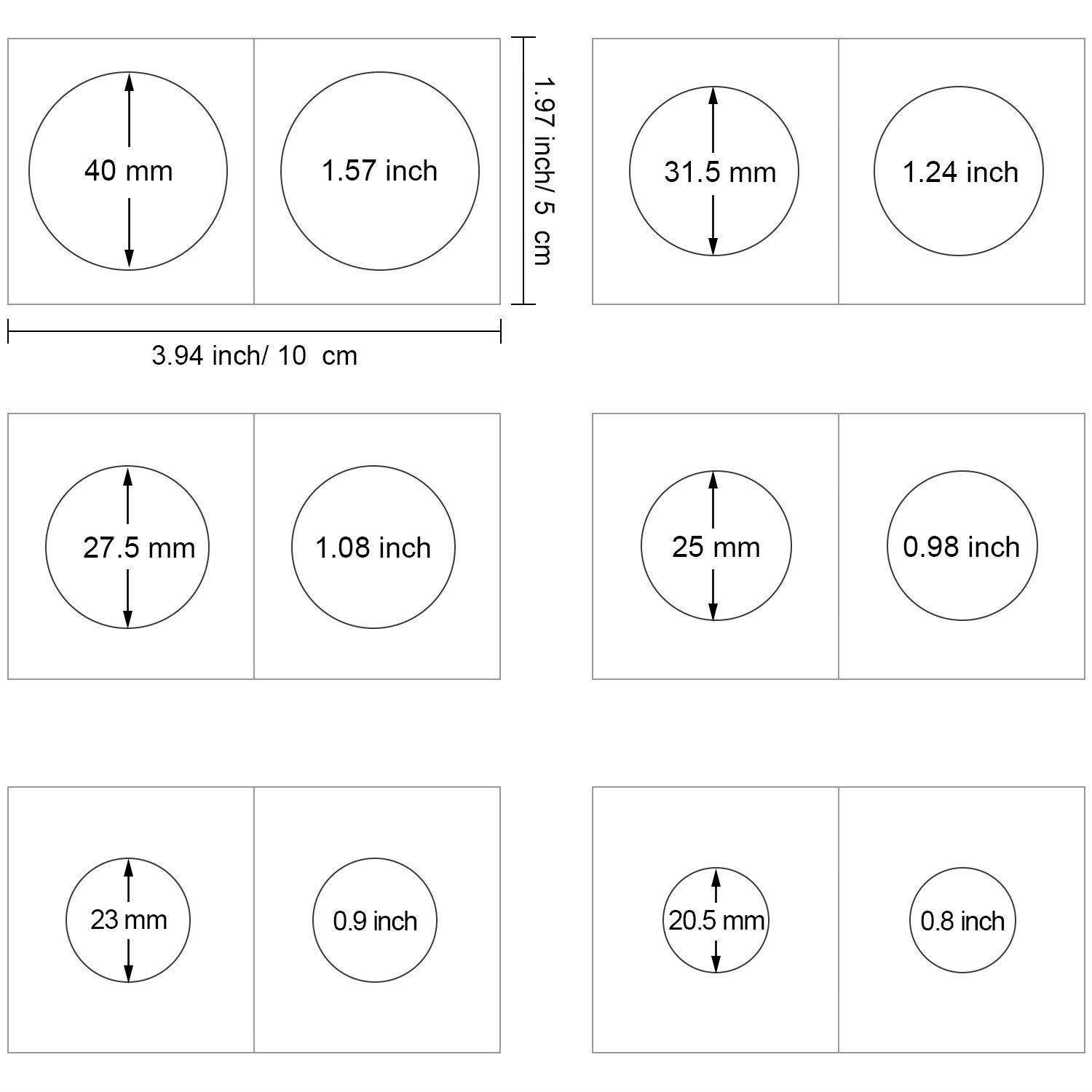 Hicarer 300 Pieces Cardboard Coin Holder Flip Mega Assortment, 2 by 2 Inch for Coin Collection Supplies (6 Sizes)
