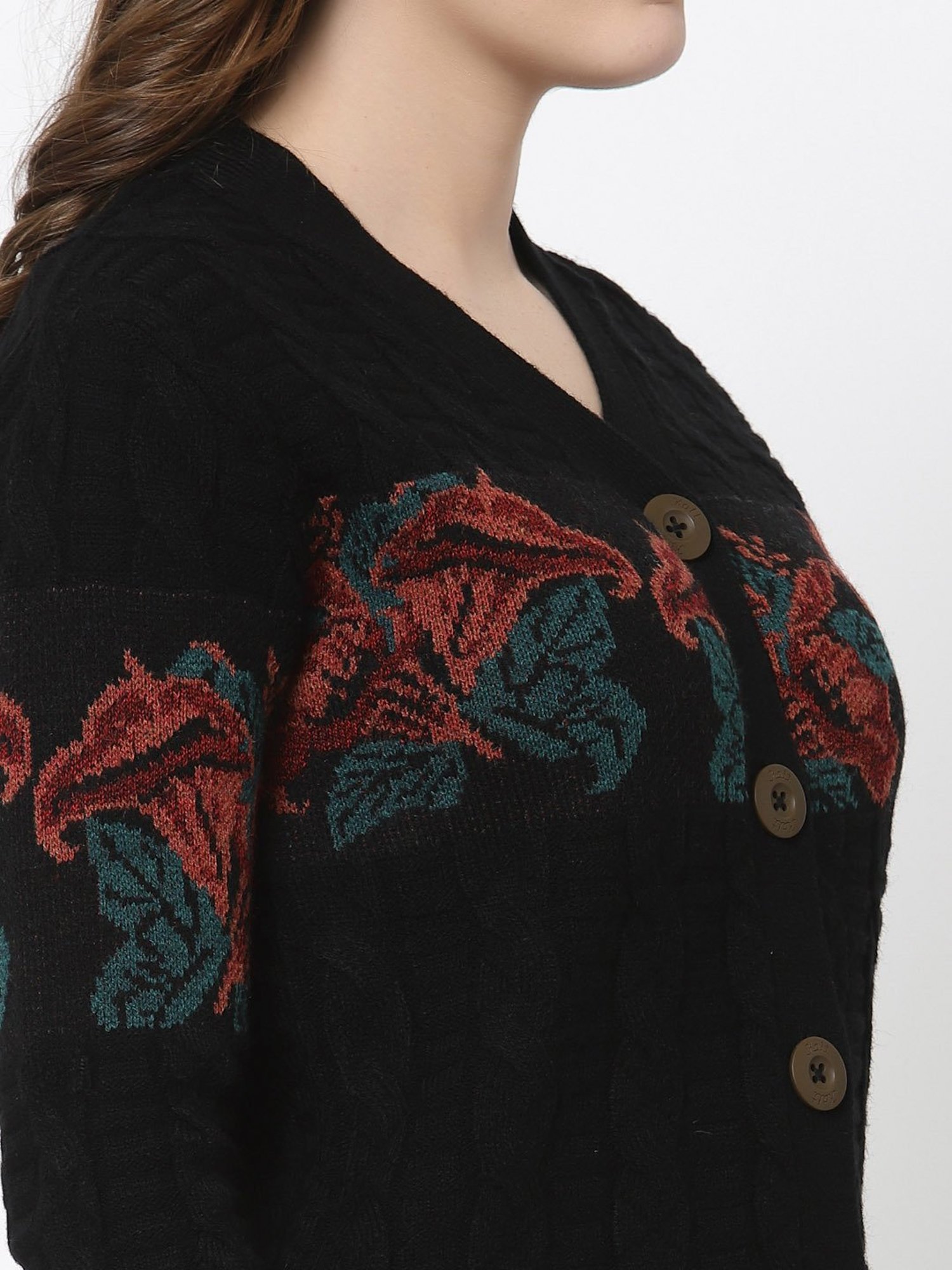 Kalt Black Floral Sweater