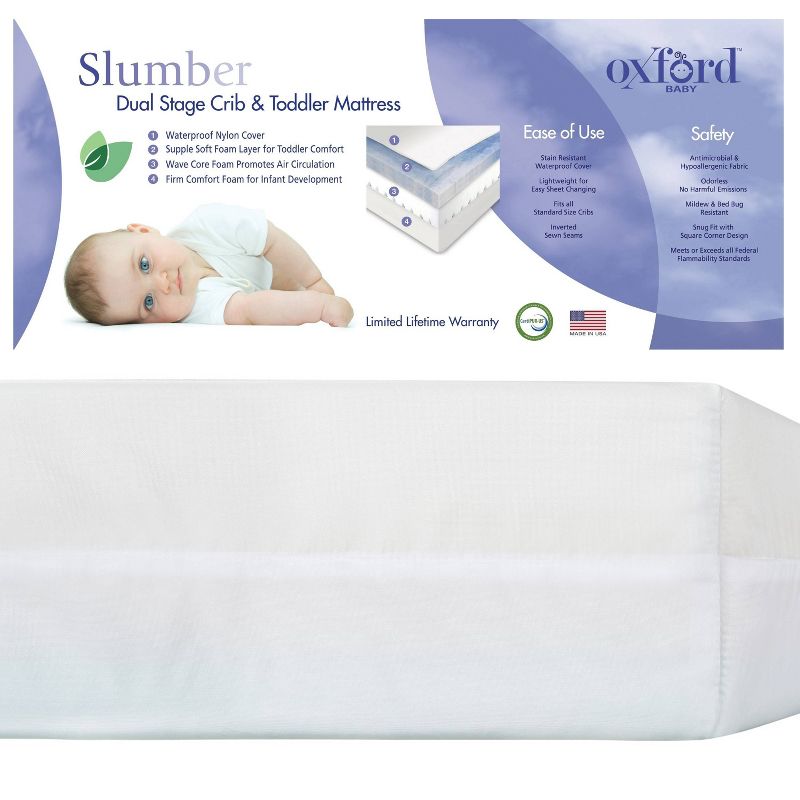 Oxford Baby Slumber Crib Mattress - White