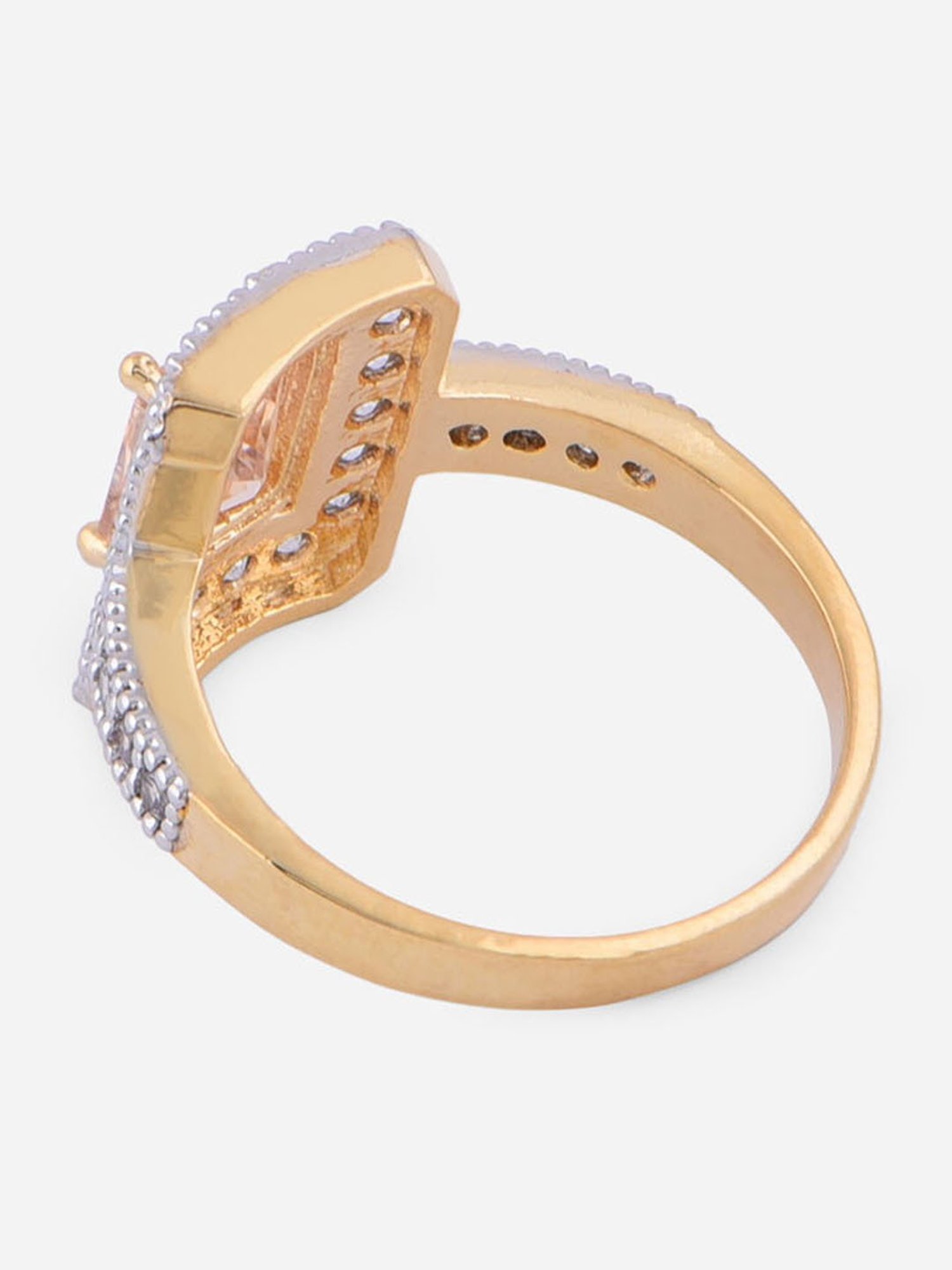 Fida Luxurious Gold-Plated American Diamond Ring for Women