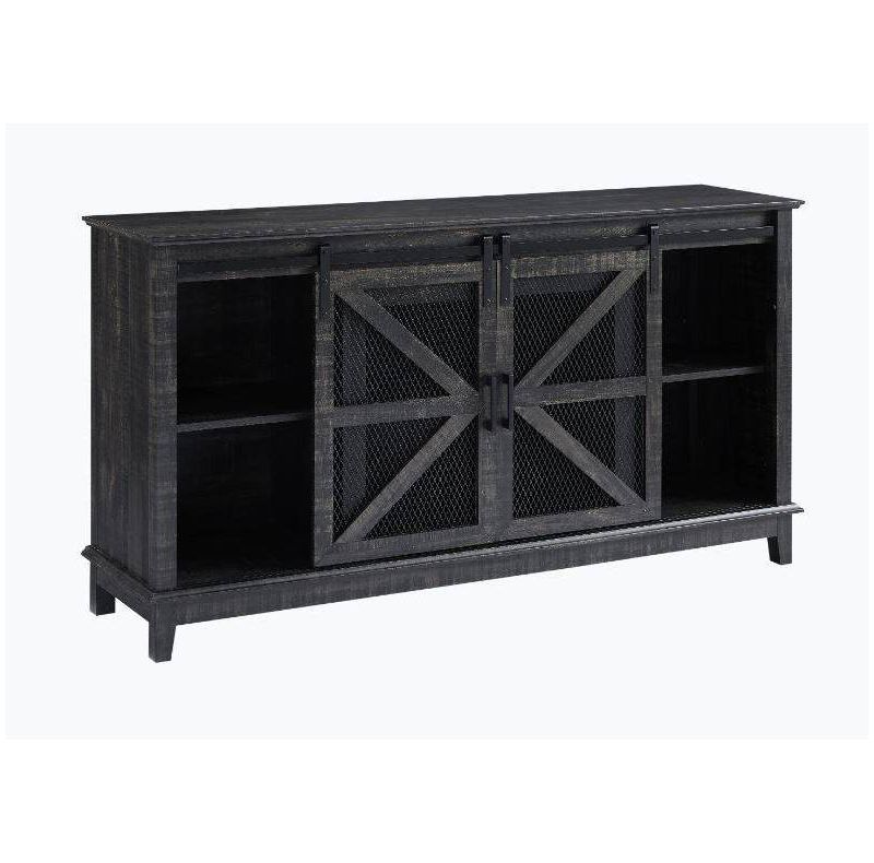 60" Farm House TV Stand Black - Home Source