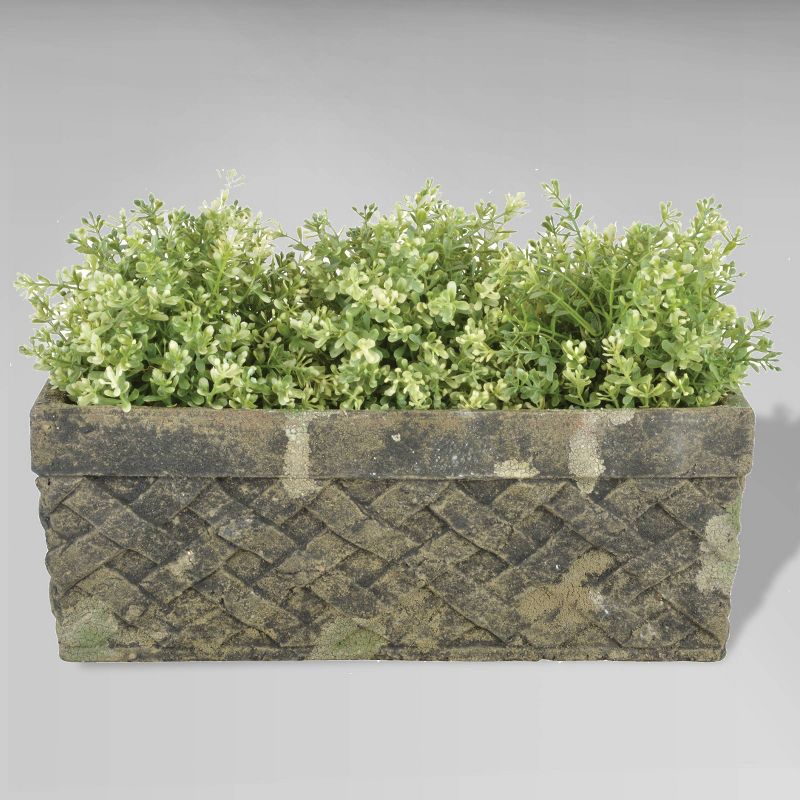 7" Aged Ceramic Trough Green - Esschert Design