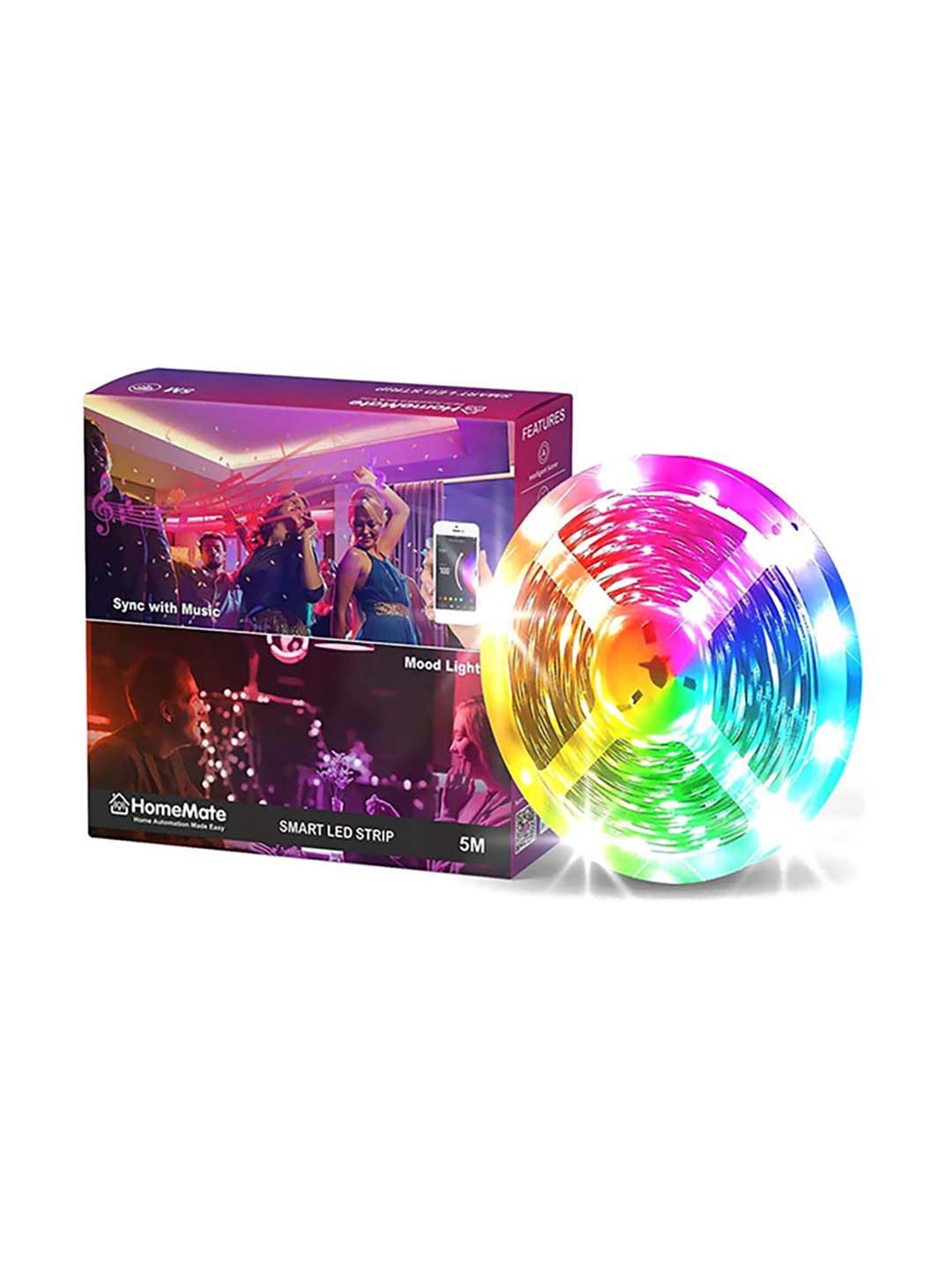 HomeMate 5m Multicolor Smart LED Kit Works with Google Assistant and Alexa (Multicolor)