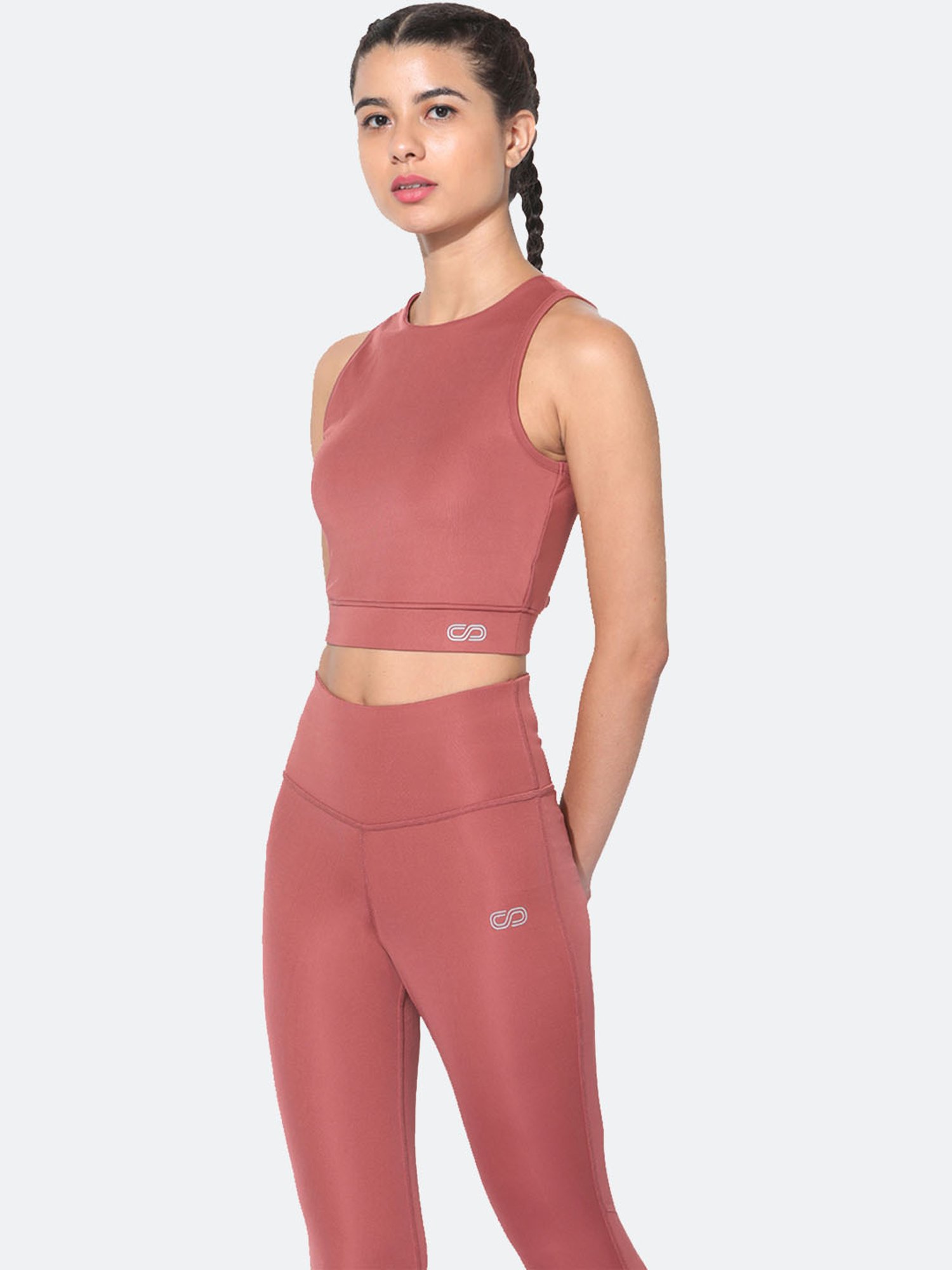 SILVERTRAQ Dusty Pink Relaxed Fit Crop Top