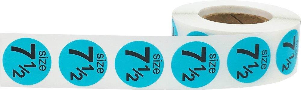 Teal Size 7 1/2 Shoe Size Circle Dot Stickers, 3/4 Inch Round, 500 Labels on a Roll