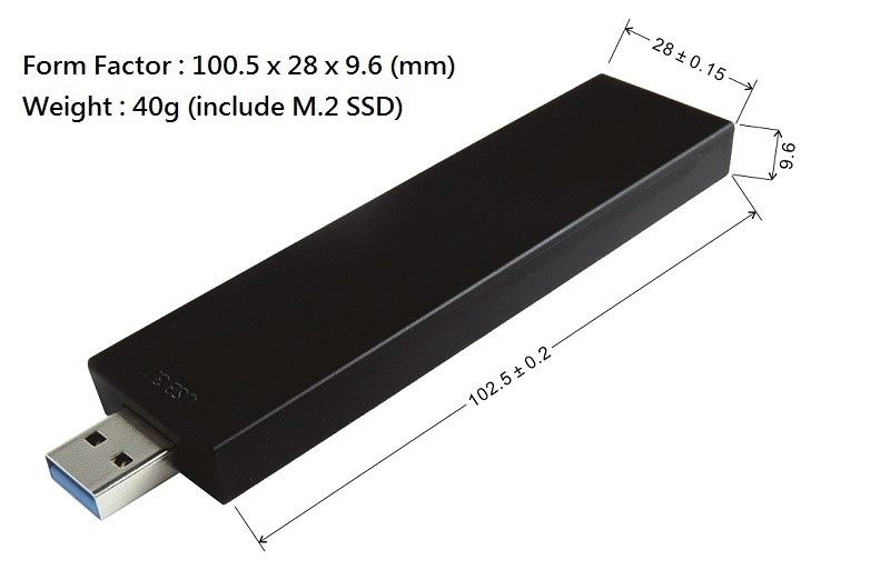 Innocard USB 3.1 to M.2 SSD Enclosure+ type-A  for Gen 2, 10Gbps