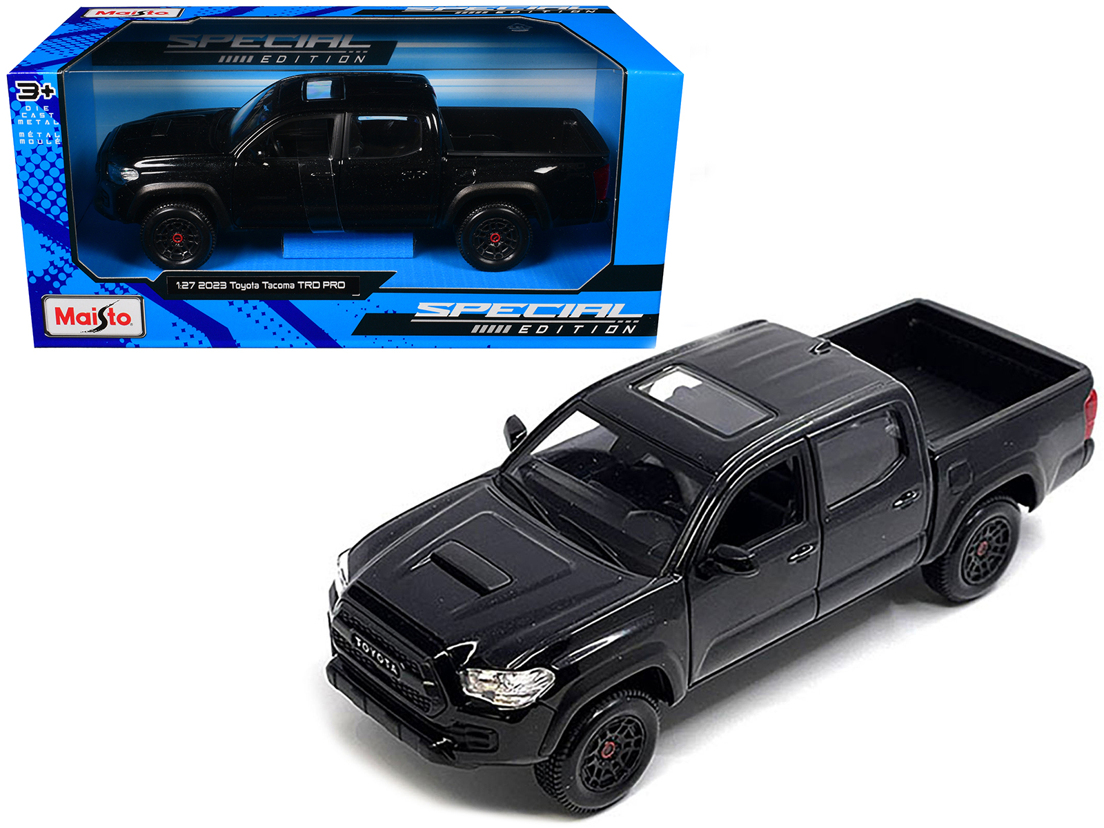 2023 Toyota Tacoma TRD PRO Pickup Truck Black Metallic with Sunroof "Special Edition" Series 1/27 Diecast Model Car by Maisto
