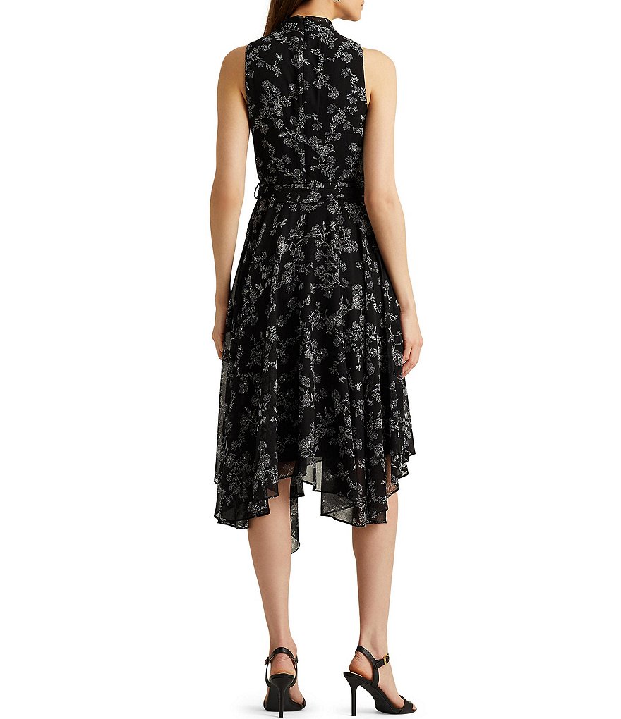 Jkara Chiffon Popover Beaded V-Neck 3/4 Capelet Sleeve Gown