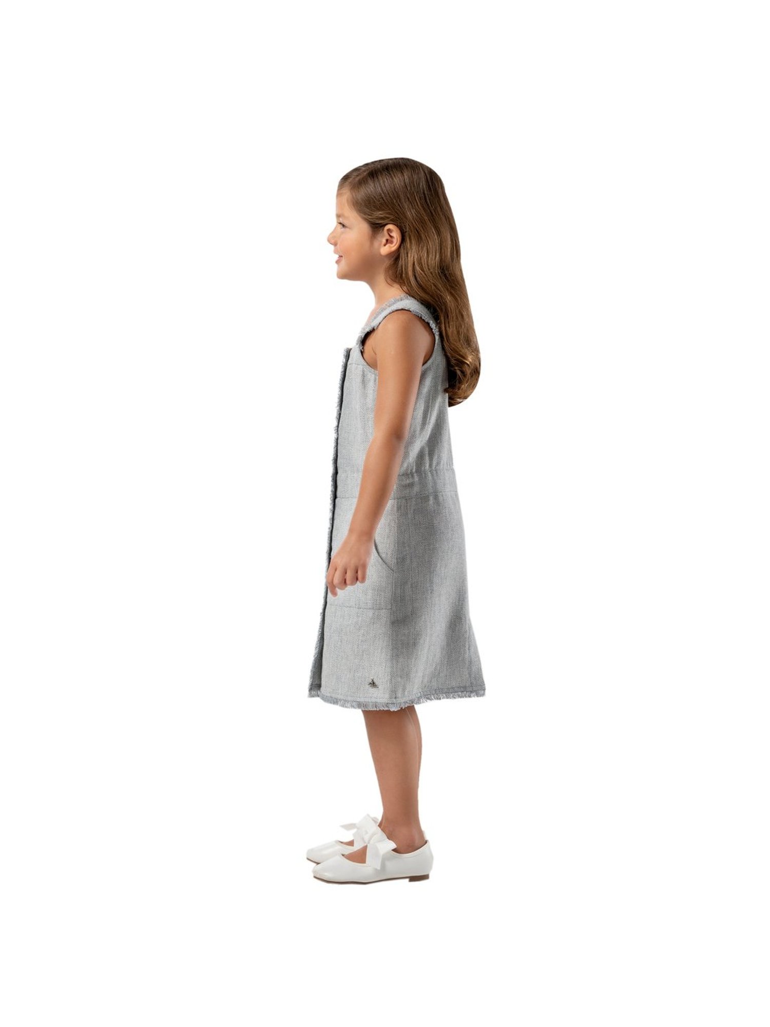 Cherry Crumble By Nitt Hyman Kids Grey Textured Dress