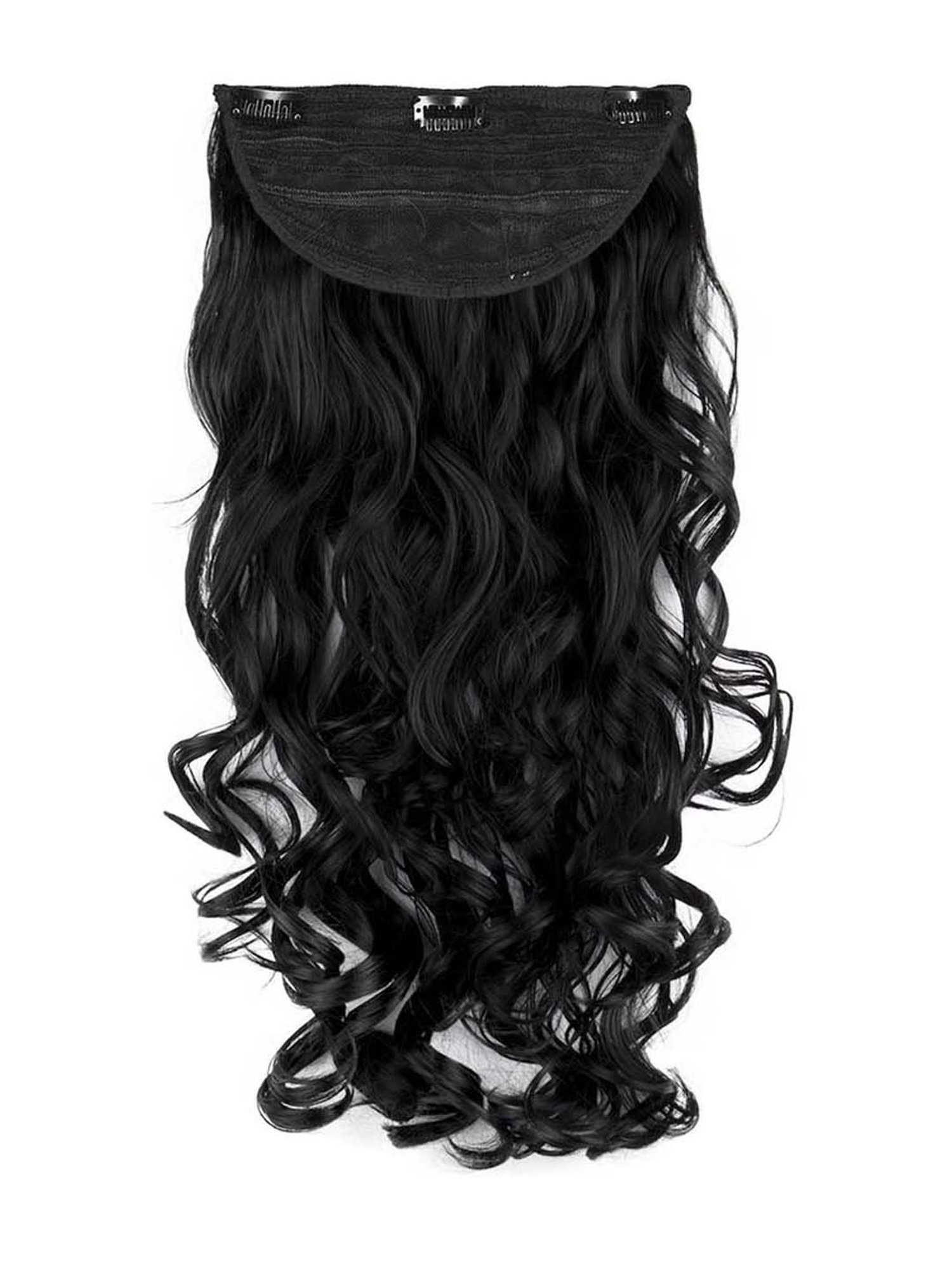 Streak Street Clip-In 24 Inch Soft Curls Jet Black Hair Extensions
