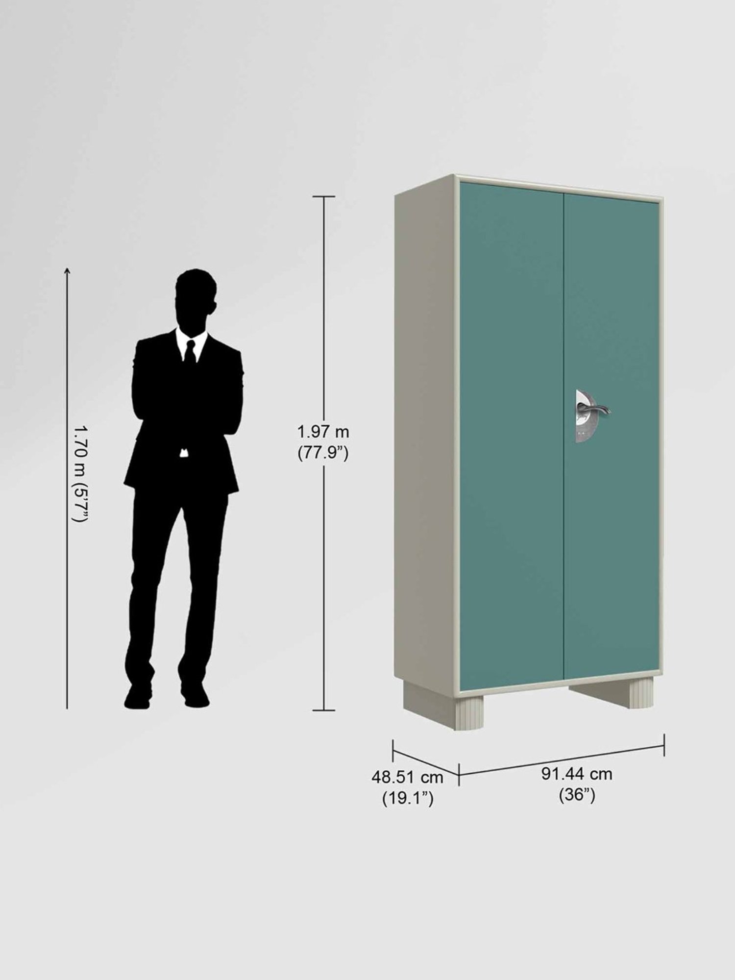 Godrej Interio Storwel  M2 2-Door Steel Almirah, Spring Blue (1-Year Warranty, 1 Locker)