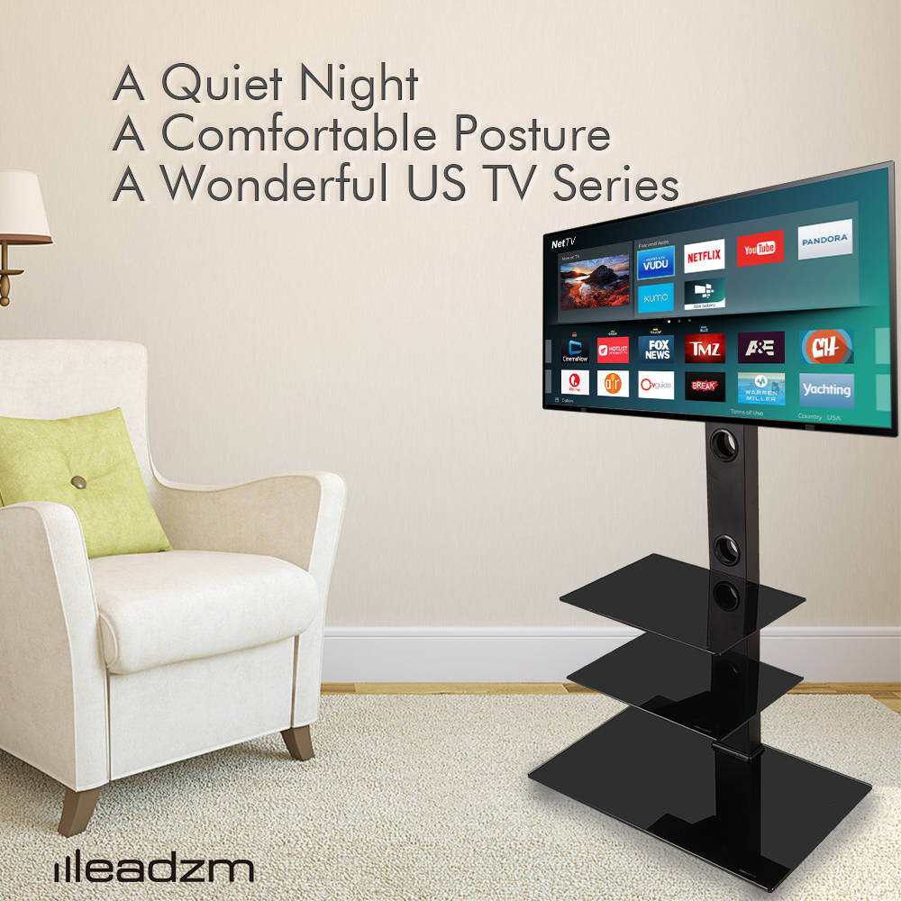 Universal Floor TV Stand Swivel Mount for 32 37 40 42 46 47 50 55 60 65 IN TVs