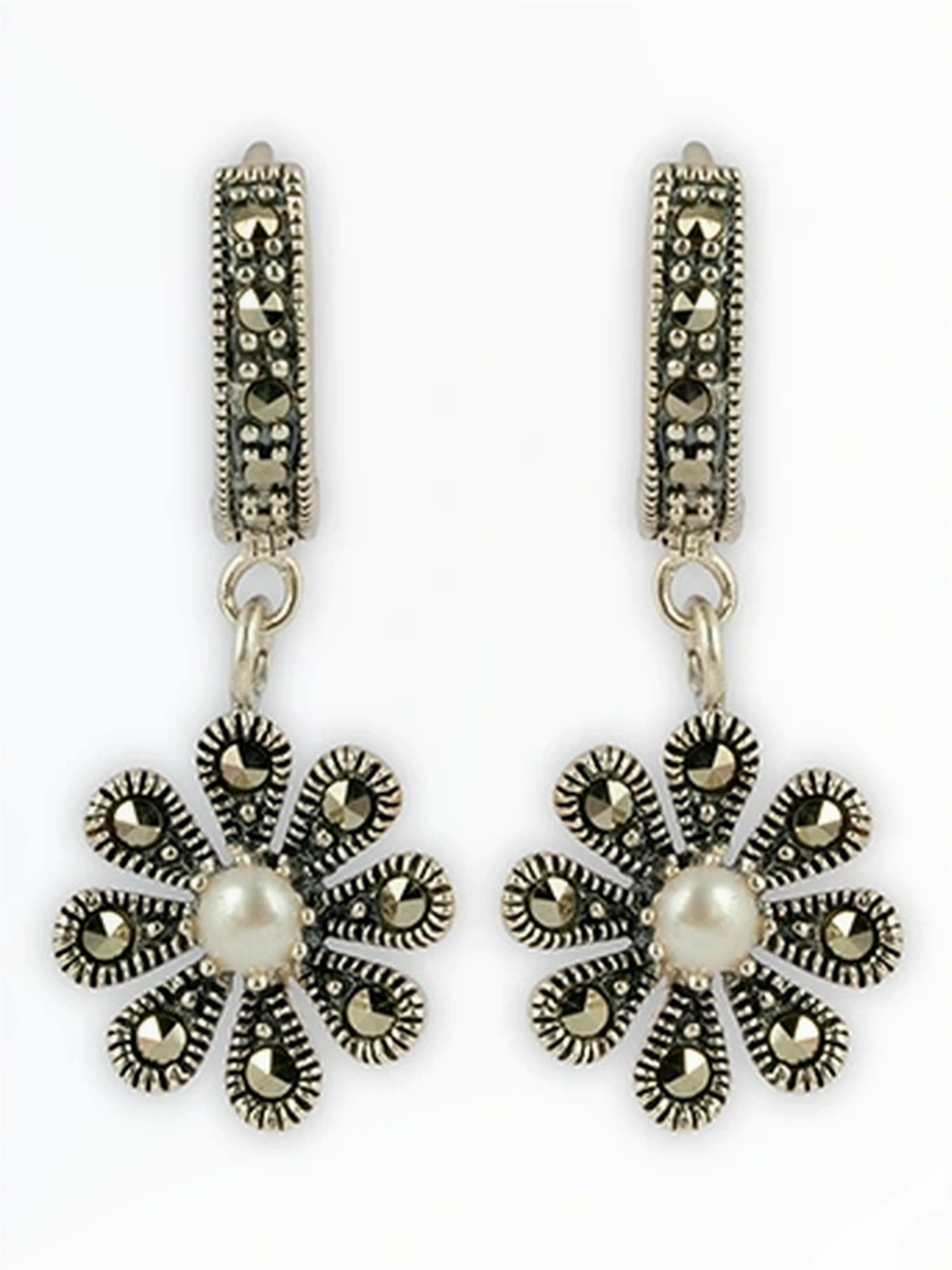 Touch925 Sterling Silver Twist Minimal Hoop Drop Earrings for Women & Girls