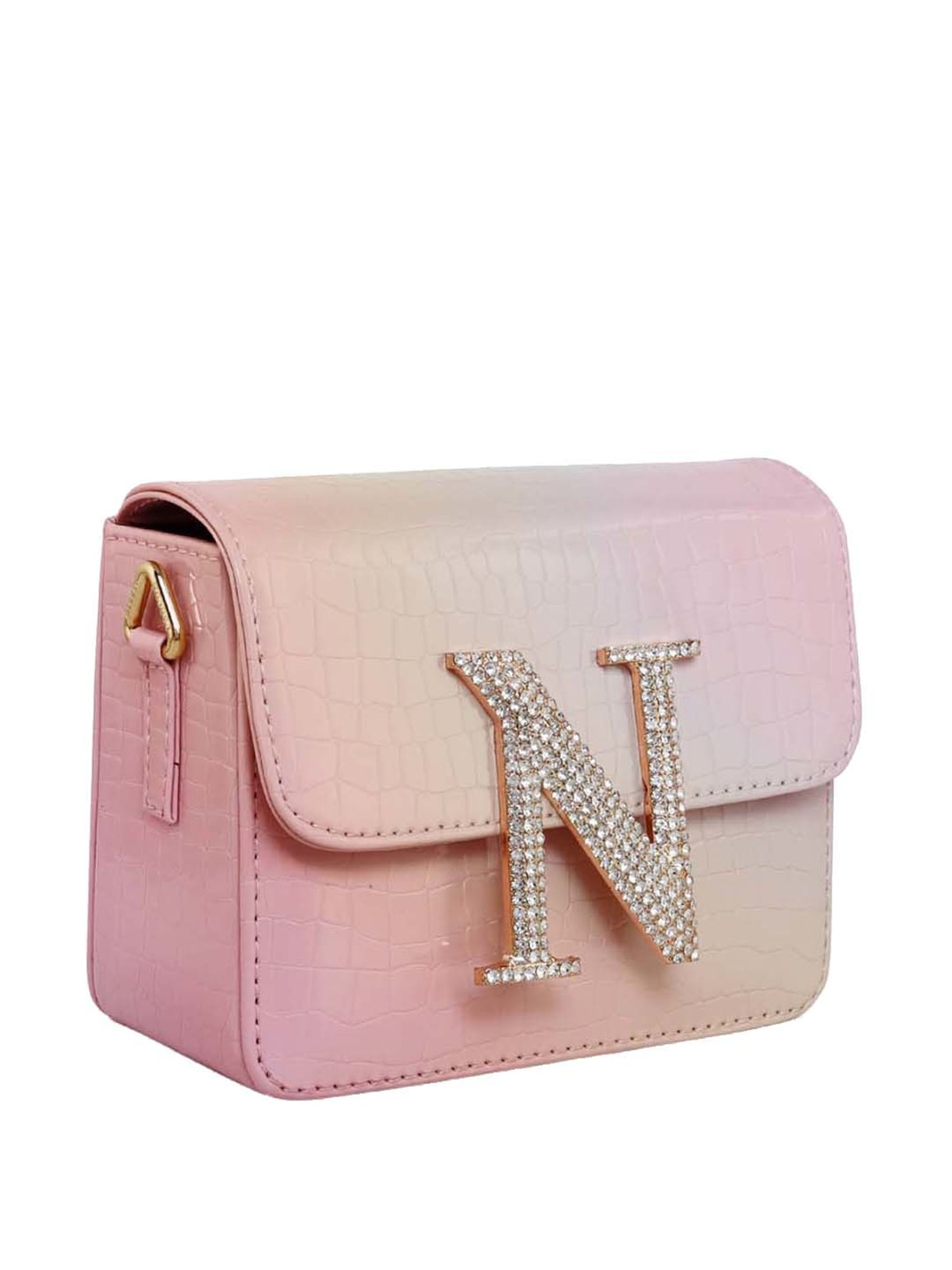 Esbeda Pink Textured Small Sling Handbag